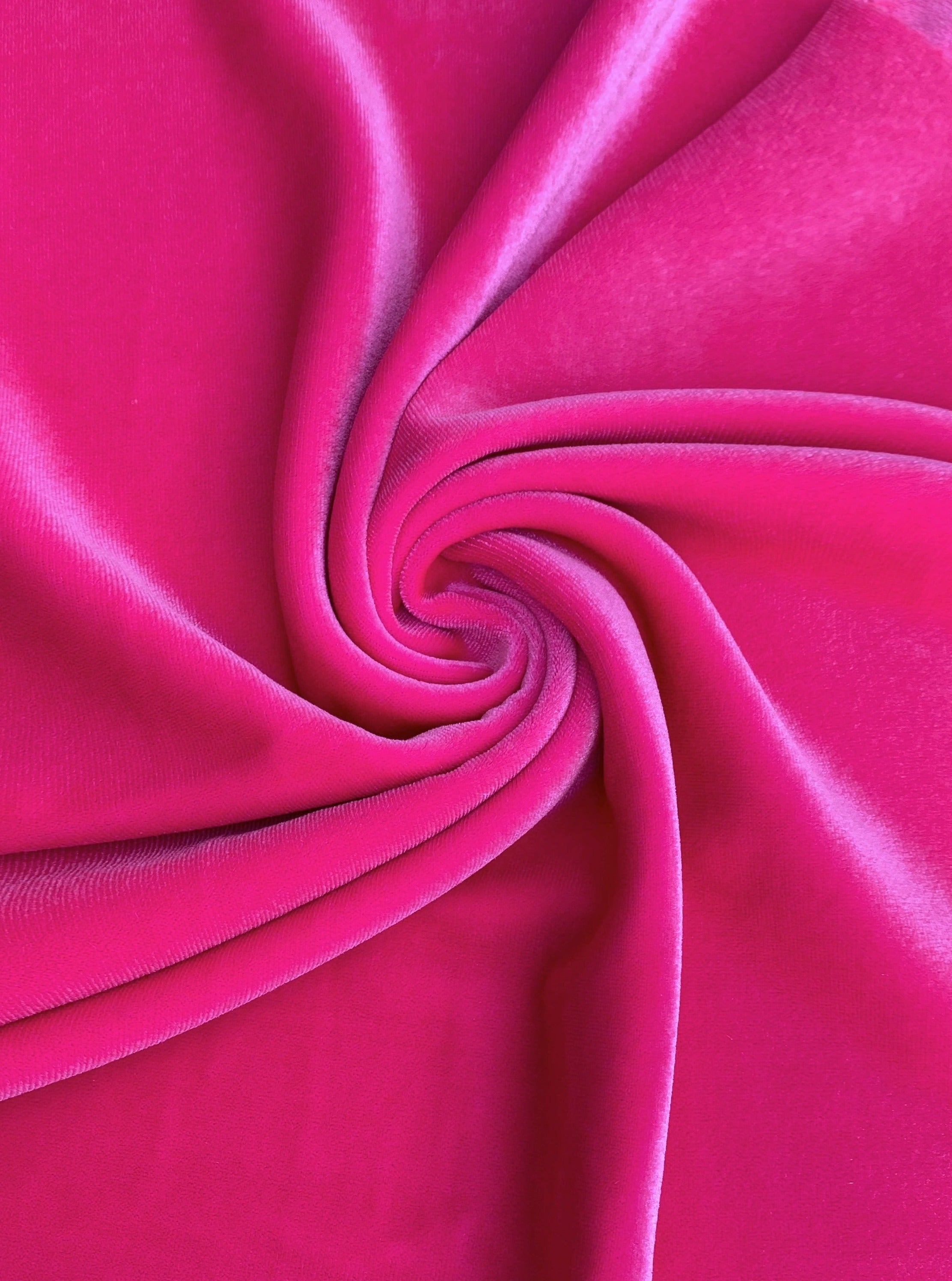 Hot Pink Stretch Velvet Fabric 60'' Wide by the Yard for Sewing