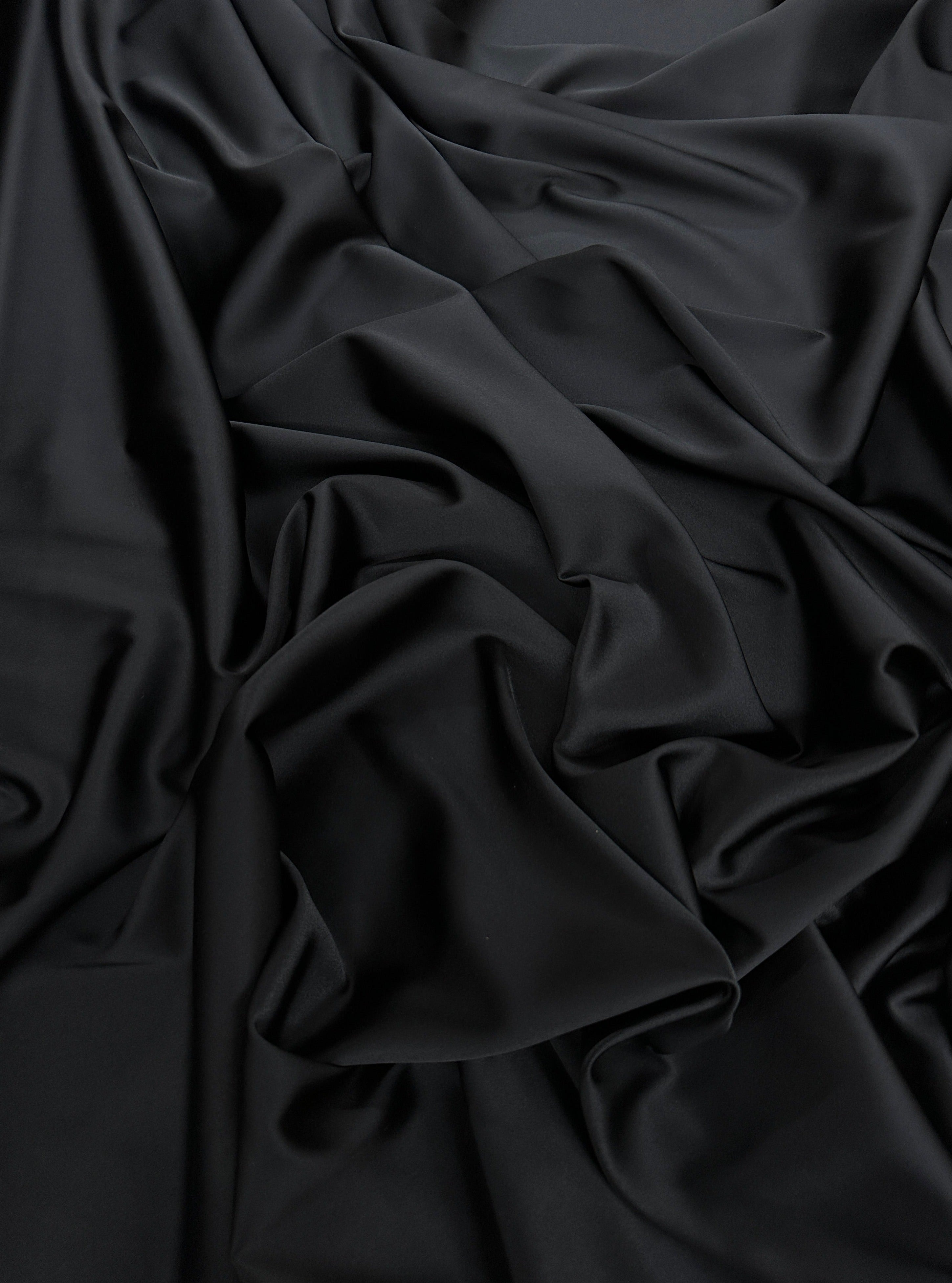 Black Natural Stretch Silk