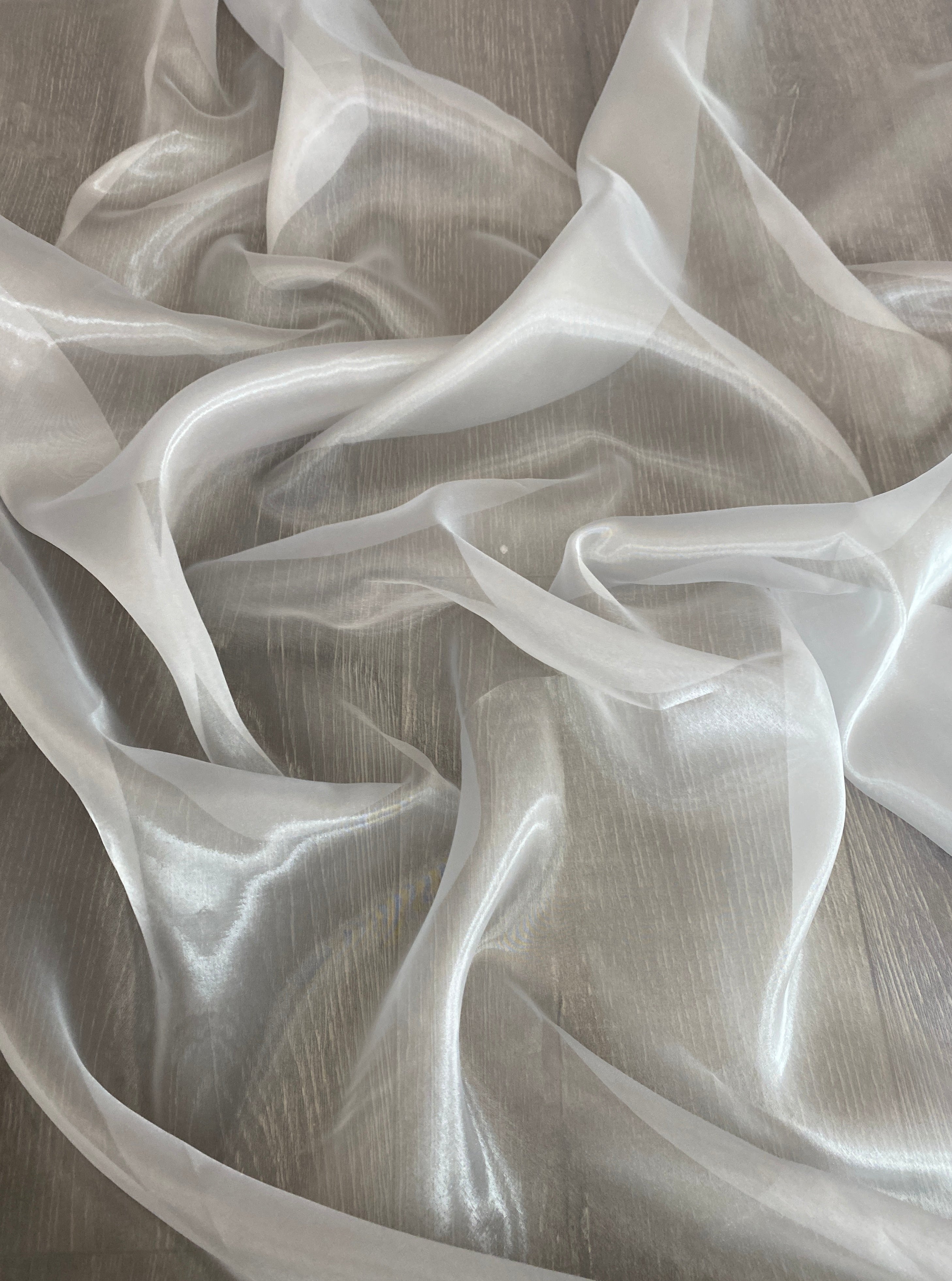 100% polyester ivory crystal organza 45 wide beautiful ivory color crystal  organza fabric sold by the yard