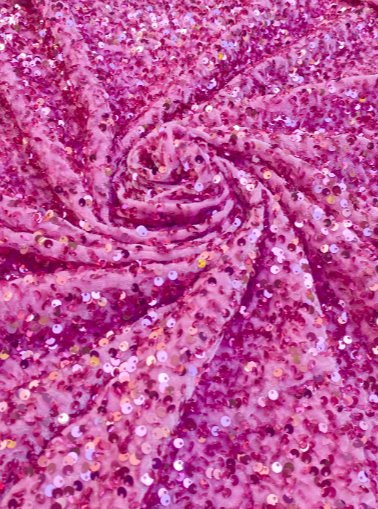 Hot Pink Sequin Fabric, Fuchsia Glitter Fabric by Yard, 2 Way