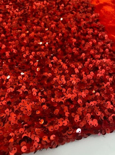 Red Velvet with Red Sparkles Shedless #365 - Fabrics In Motion