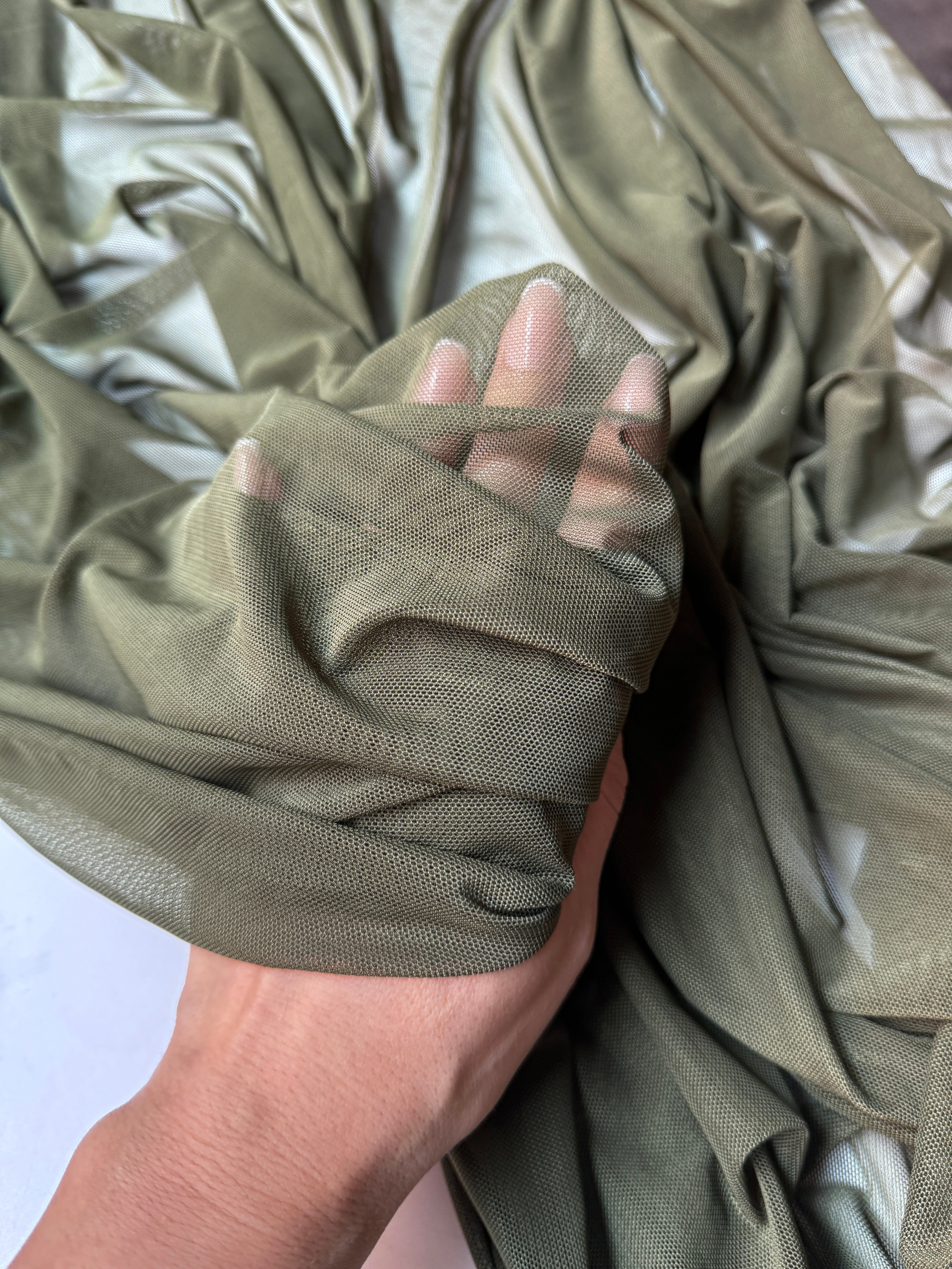 army green 4way stretch power mesh, green power mesh, light green power mesh, dark green power mesh