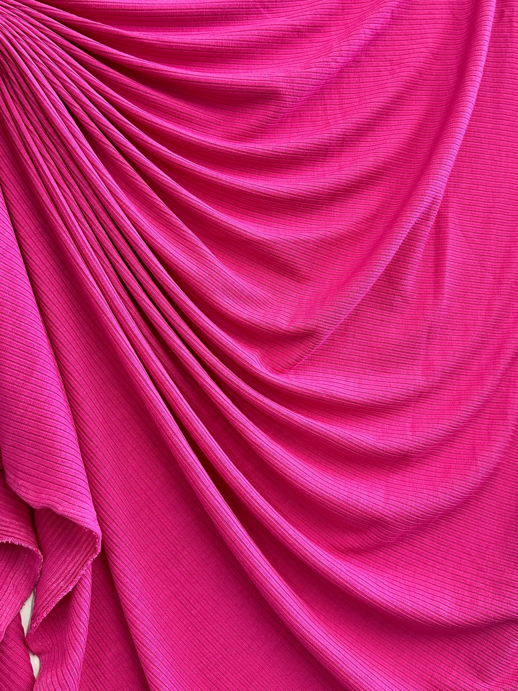 Hot Pink Solid Rib Knit, Shop Fabrics Online, Sewing, Fabric Store, Sewing Store, Cheap Fabric Store, Kiki Textiles, Textile by the Yard