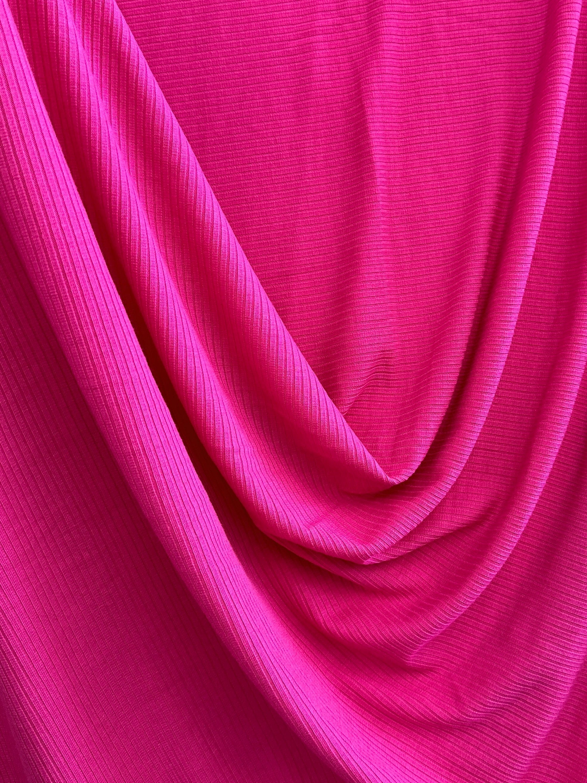 Hot Pink Solid Rib Knit, Shop Fabrics Online, Sewing, Fabric Store, Sewing Store, Cheap Fabric Store, Kiki Textiles, Textile by the Yard