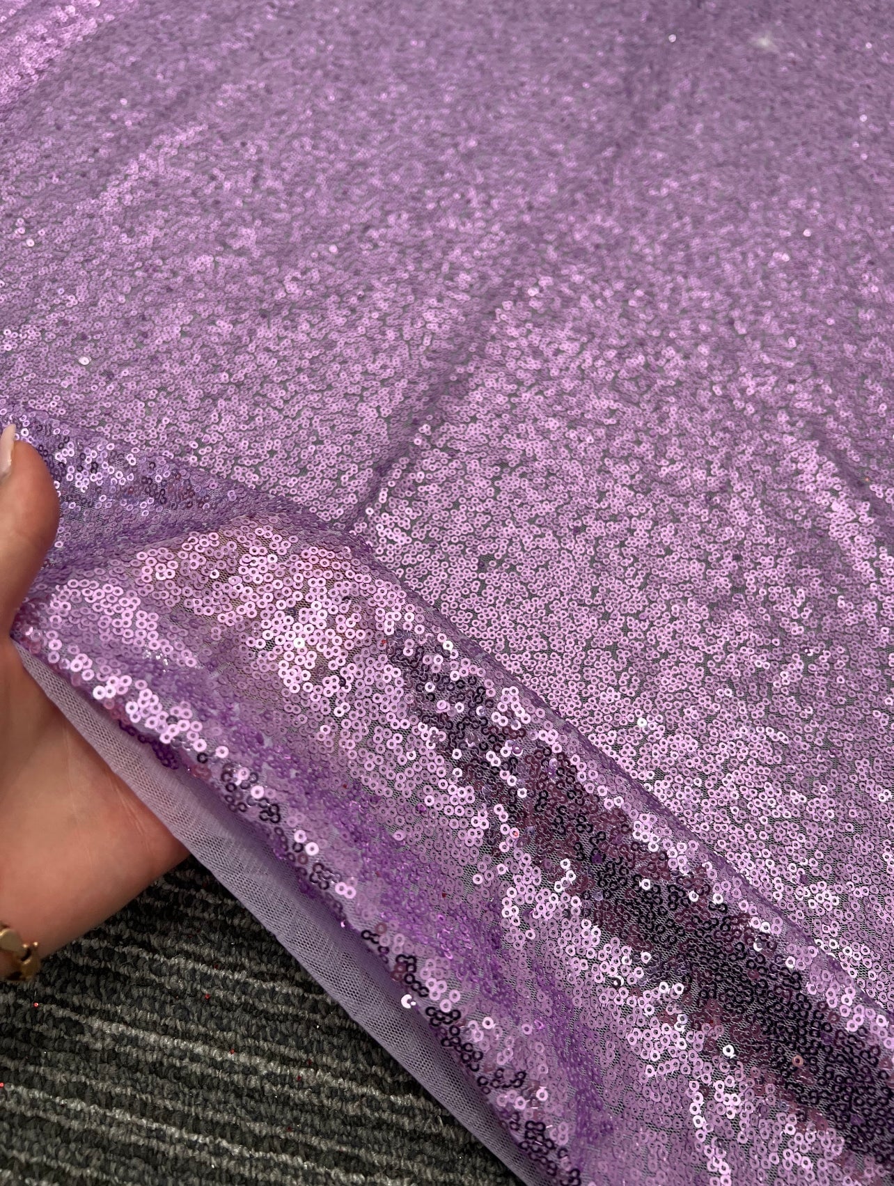 Lavender Sequin on Mesh, Shop Fabrics Online, Sewing, Fabric Store, Sewing Store, Cheap Fabric Store, Kiki Textiles, Textile by the Yard