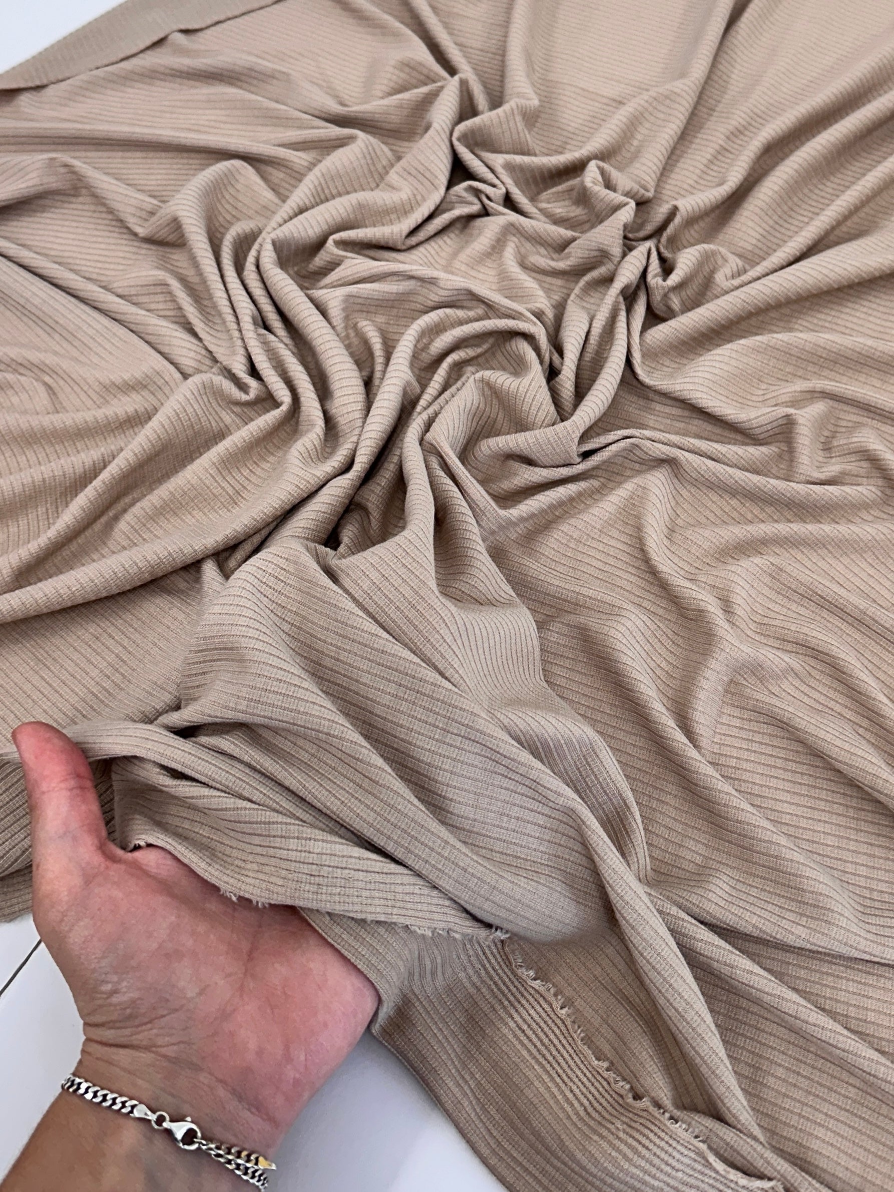 Khaki Solid Rib Knit, Shop Fabrics Online, Sewing, Fabric Store, Sewing Store, Cheap Fabric Store, Kiki Textiles, Textile by the Yard