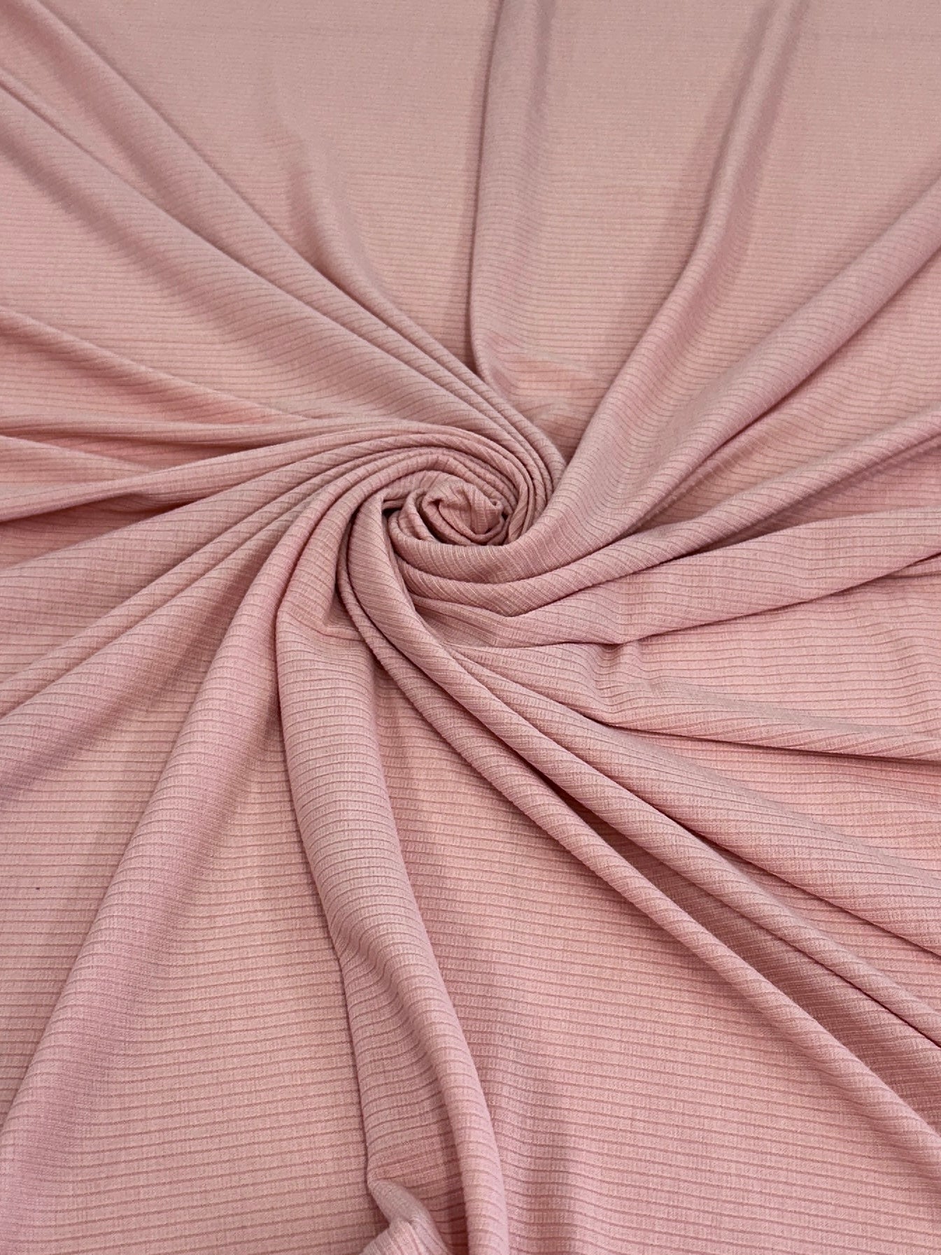 Blush Pink Solid Rib Knit, Jersey Knit, 4 Way Stretch Fabric, Chunky Knit, Knit Fabric by the Yard, Spandex Fabric, Textured Knit