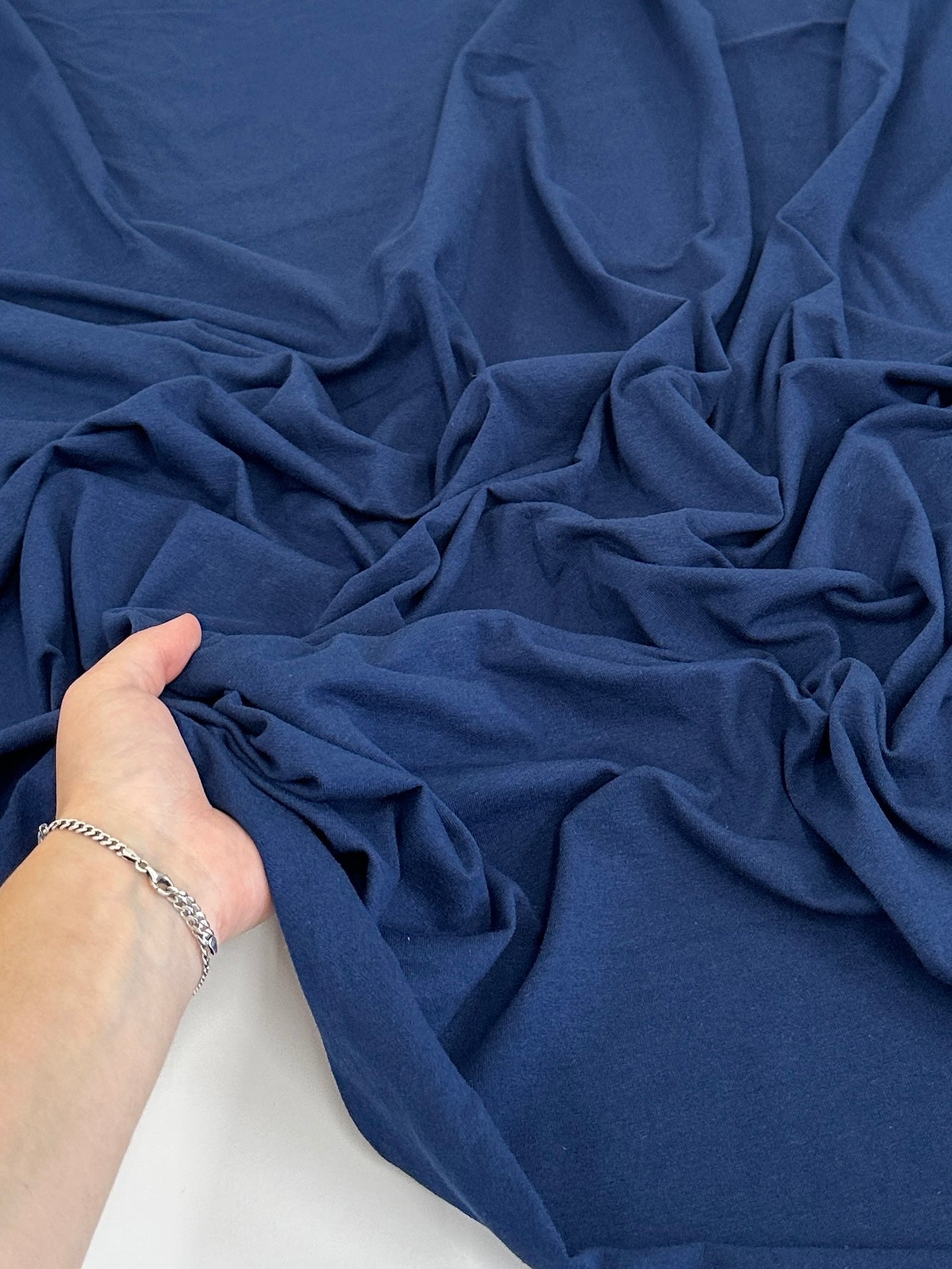 Navy Blue Cotton Jersey Spandex, Cotton Spandex, Shiny Spandex, Stretch Fabric, Cotton Jersey Spandex, Cotton Jersey, Jersey Spandex, Cotton fabric