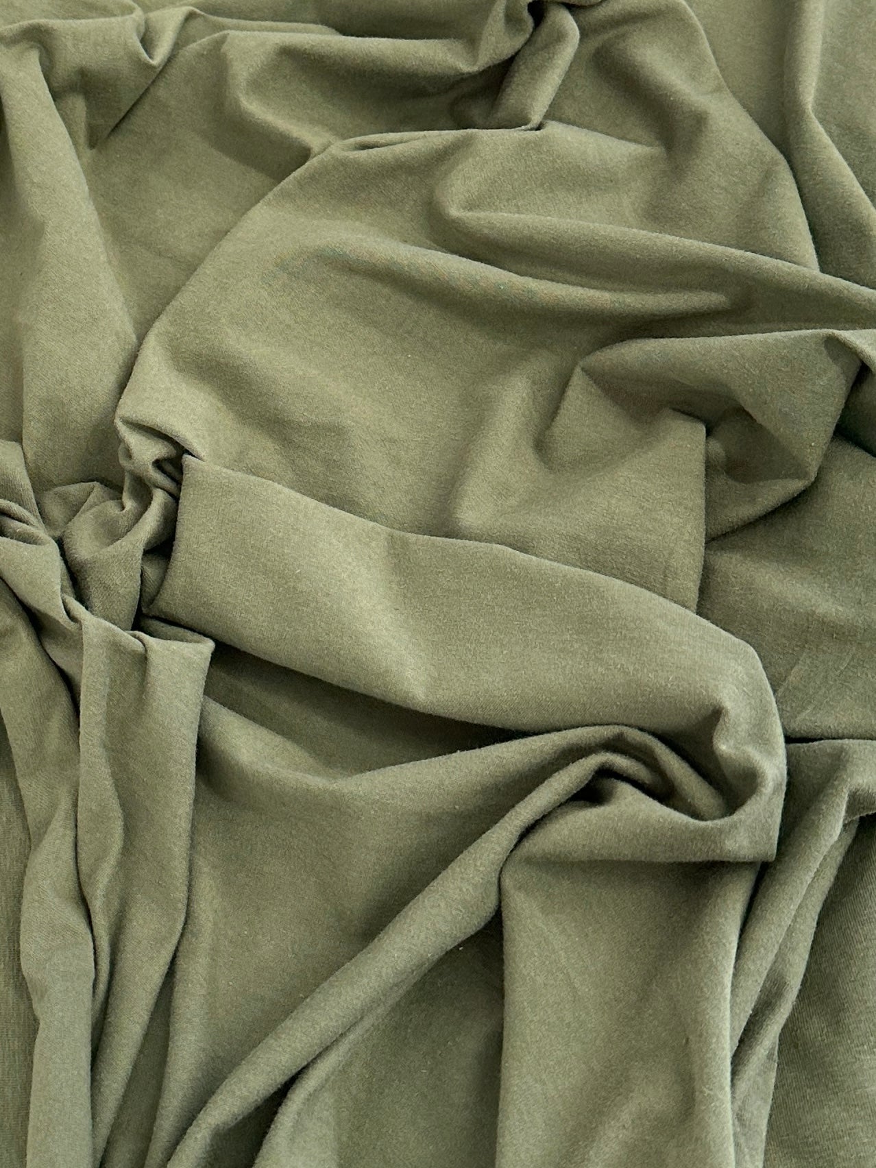 Army Green Cotton Jersey Knit, shop fabrics online, sewing, fabric store, sewing store, cheap fabric store, kiki textiles, textile by the yard