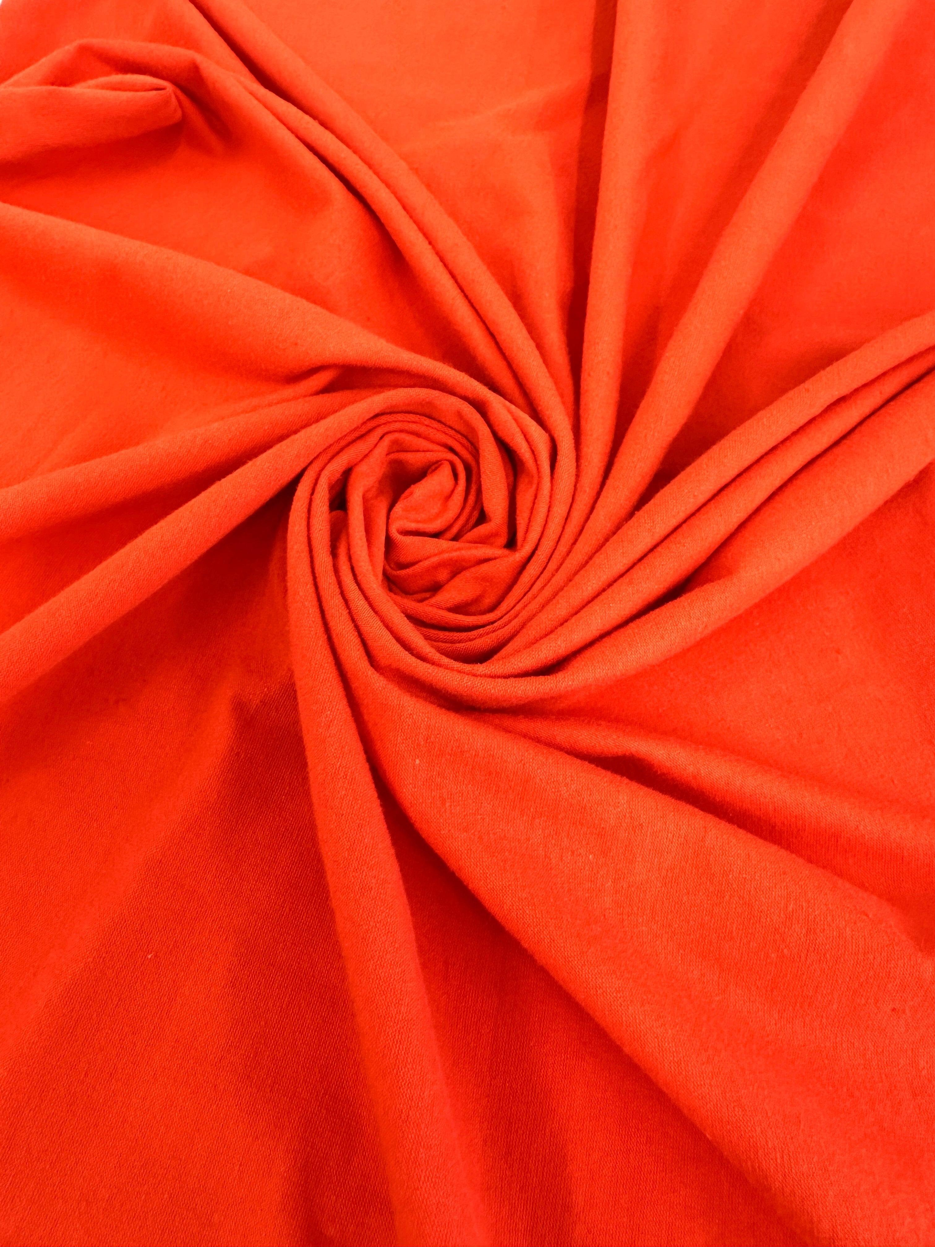 Orange Cotton Jersey Knit, Cotton Spandex, Shiny Spandex, Stretch Fabric, Cotton Jersey Spandex, Cotton Jersey, Jersey Spandex, Cotton fabric