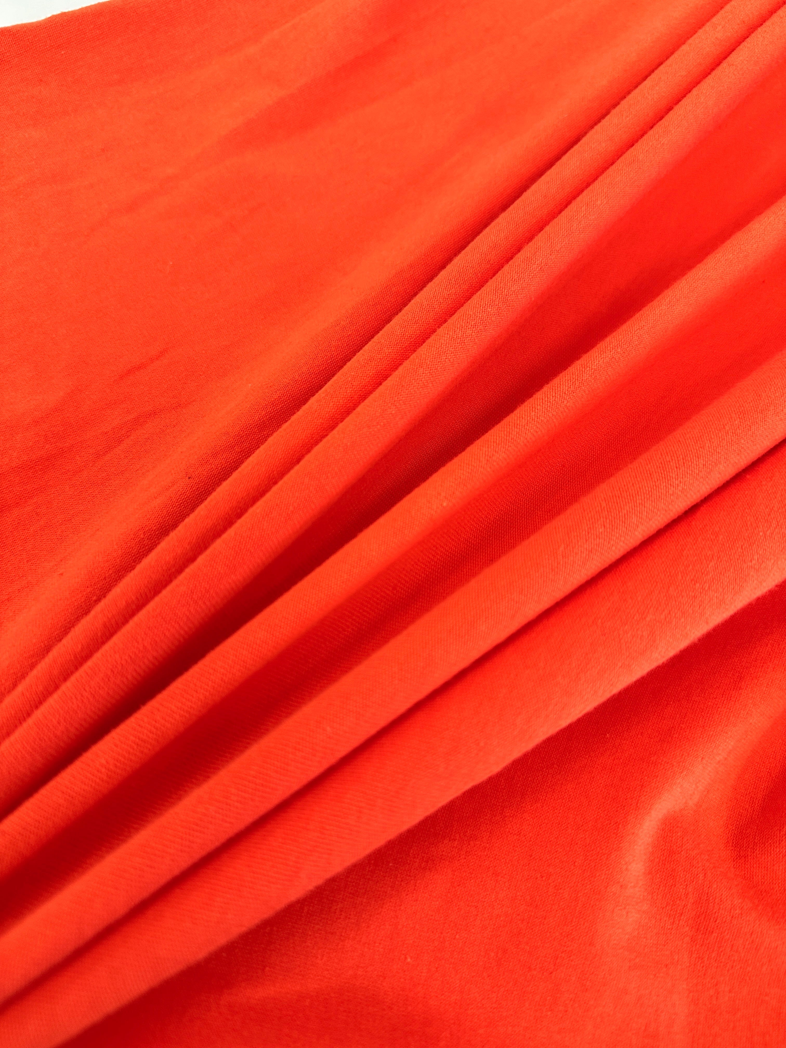 Orange Cotton Jersey Knit, Cotton Spandex, Shiny Spandex, Stretch Fabric, Cotton Jersey Spandex, Cotton Jersey, Jersey Spandex, Cotton fabric