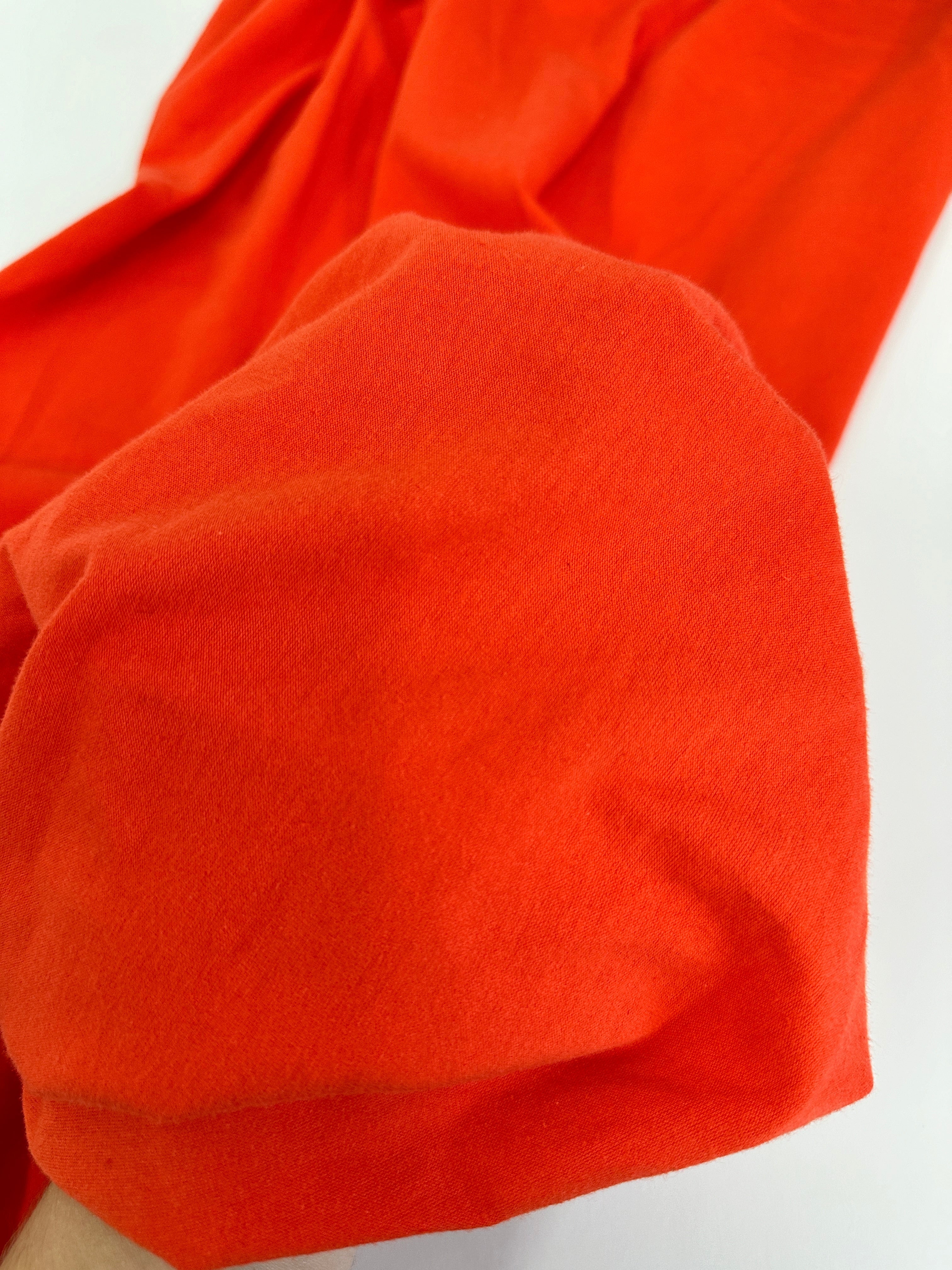 Orange Cotton Jersey Knit, shop fabrics online, sewing, fabric store, sewing store, cheap fabric store, kiki textiles, textile by the yard