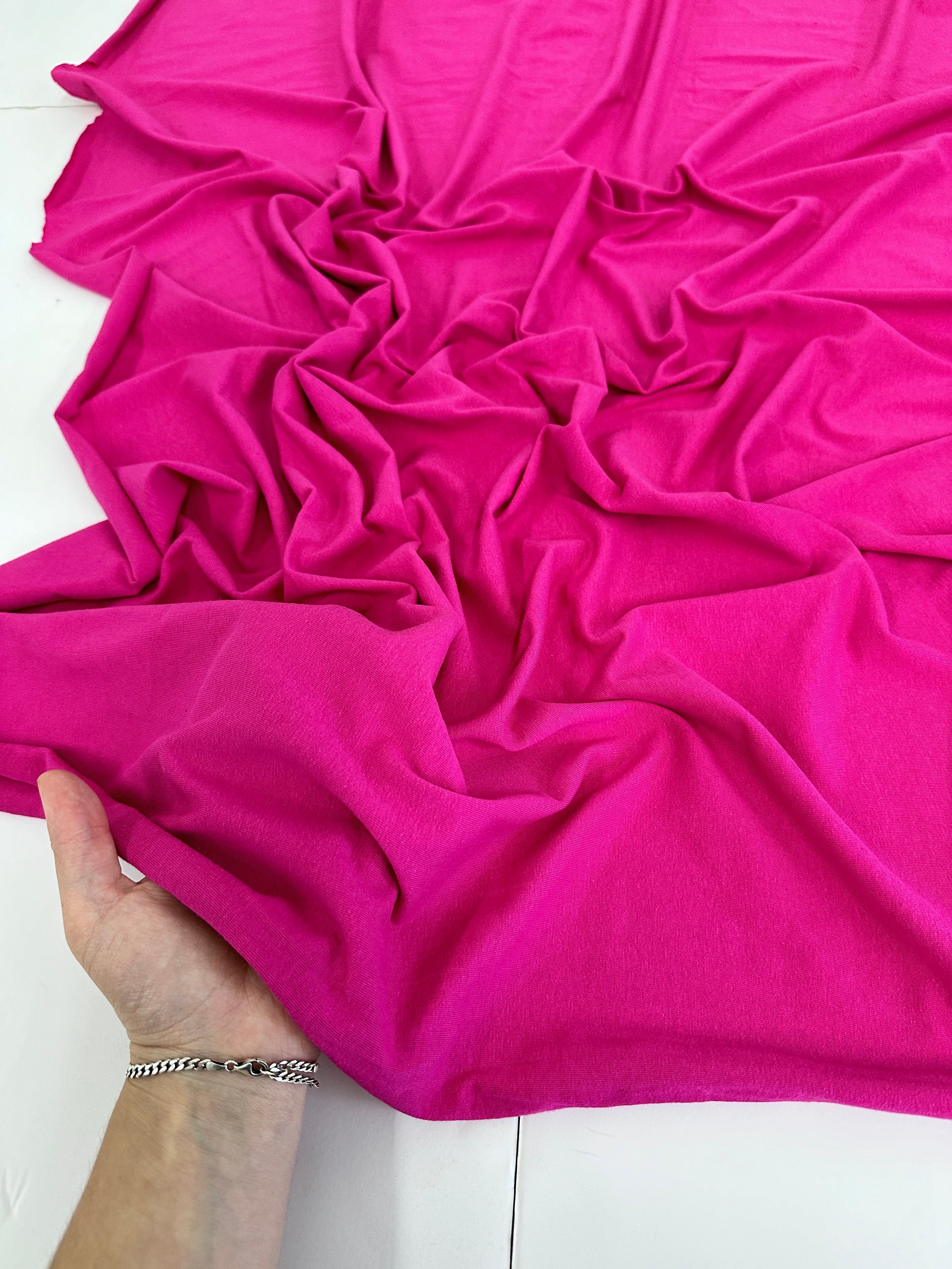 Fuchsia Cotton Jersey Spandex, Cotton Spandex, Shiny Spandex, Stretch Fabric, Cotton Jersey Spandex, Cotton Jersey, Jersey Spandex, Cotton fabric