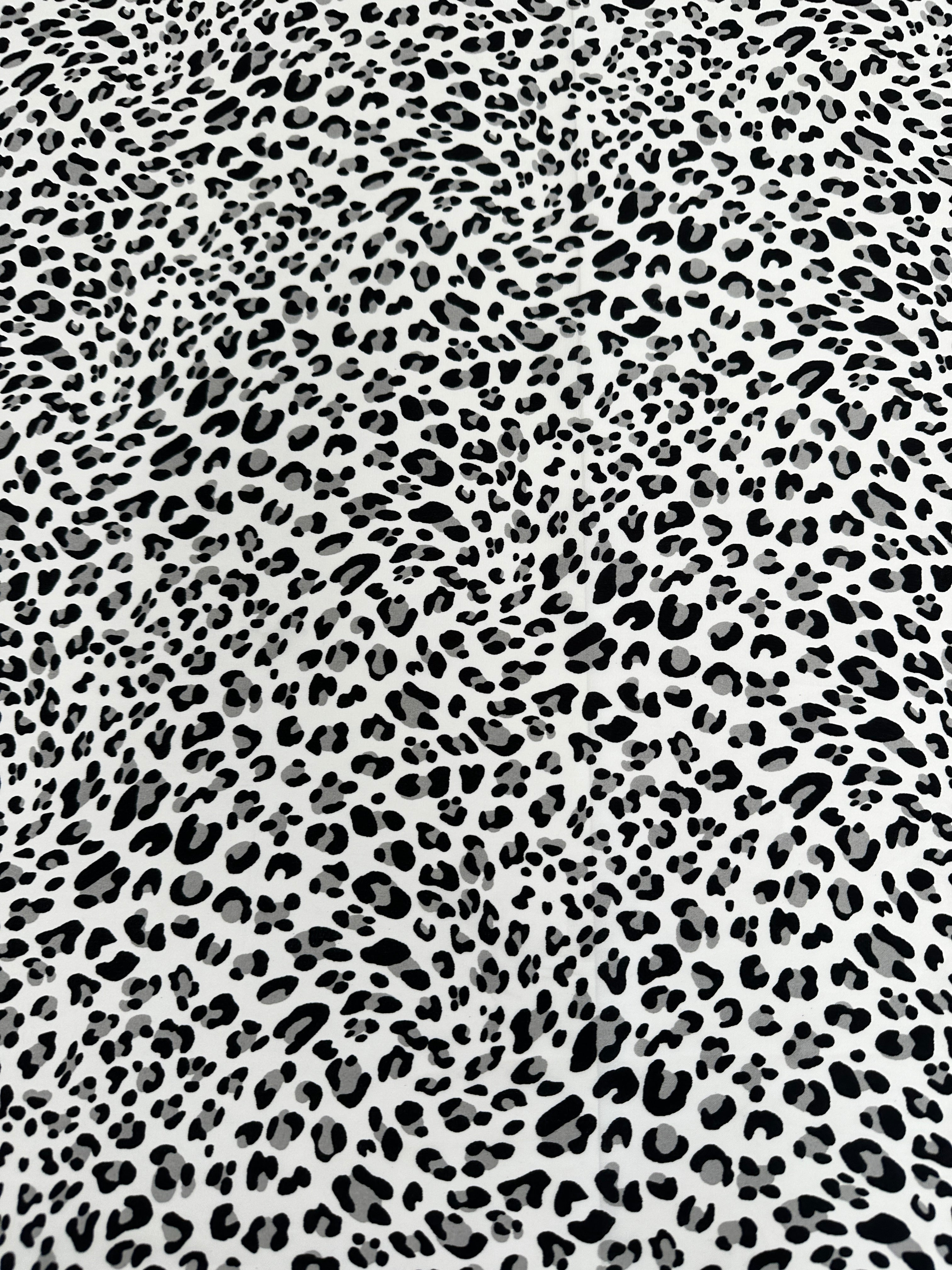 Black/White Leopard Print Satin, Shop Fabrics Online, Sewing, Fabric Store, Sewing Store, Cheap Fabric Store, Kiki Textiles, Textile by the Yard