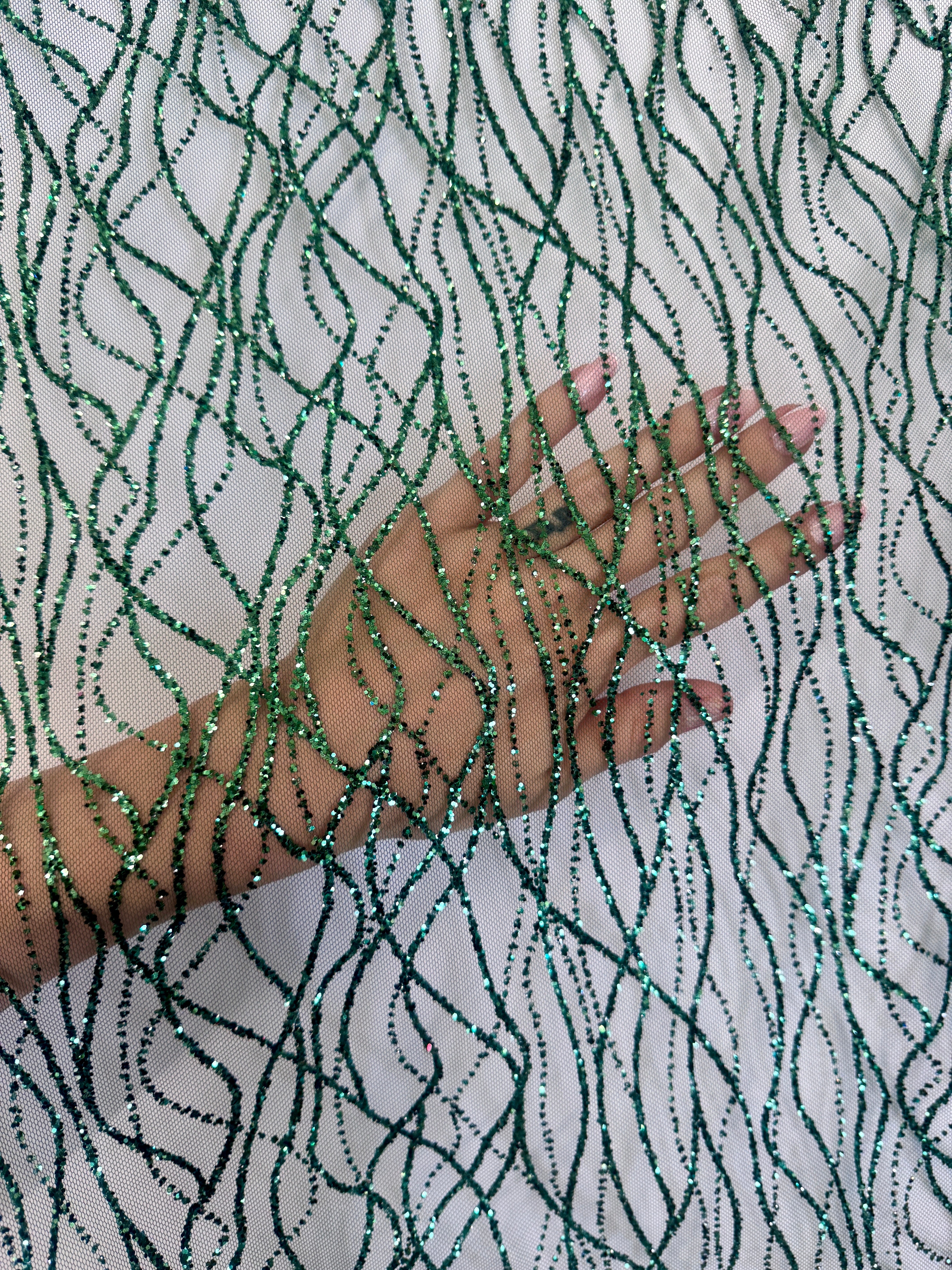 Emerald Green Glitter Lace on Mesh, Gold Glitter Mesh, Nylon lace mesh, lace mesh for woman, lace mesh for bride, lace mesh on sale, lace mesh on discount