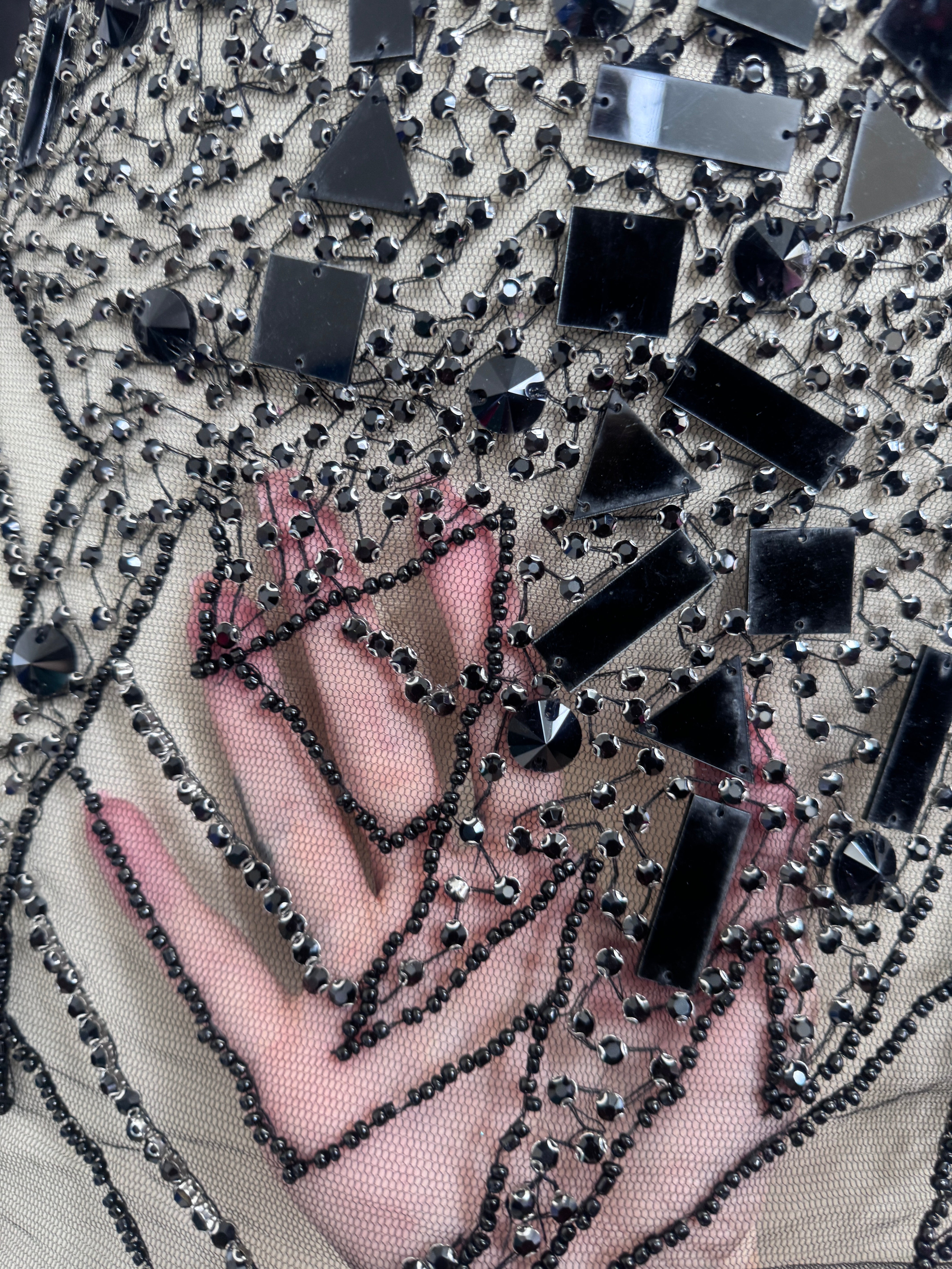 Maddy Black Rhinestone Bodice Appliqué, Shop Fabrics Online, Sewing, Fabric Store, Sewing Store, Cheap Fabric Store, Kiki Textiles, Textile by the Yard