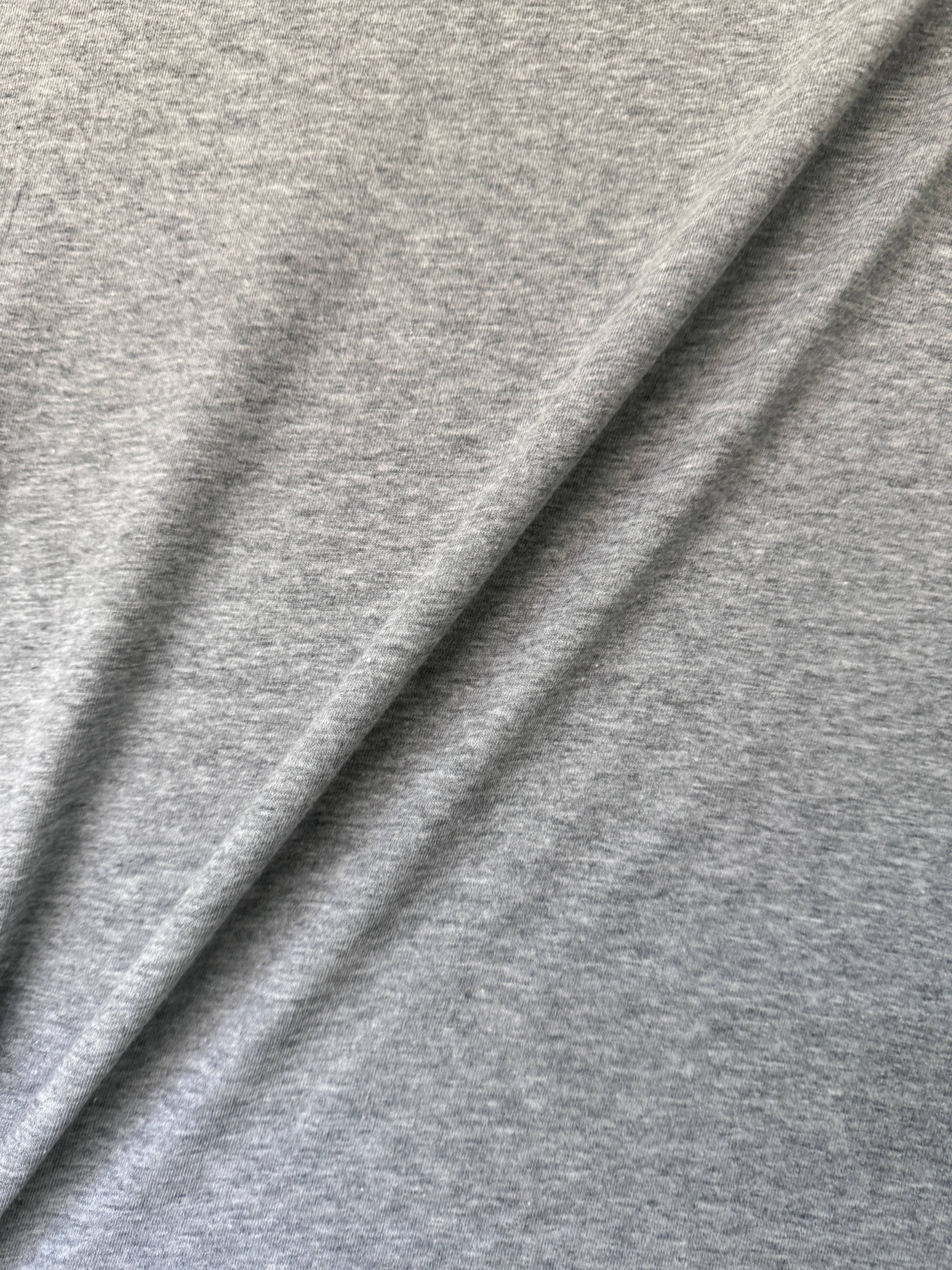 Heather Gray Spun Cotton Jersey Knit, Heather Gray Cotton Knit, Premium knit, knit for dresses, Stretch Fabric, Breathable fabric, 4 way stretch fabric, Eco-friendly fabric