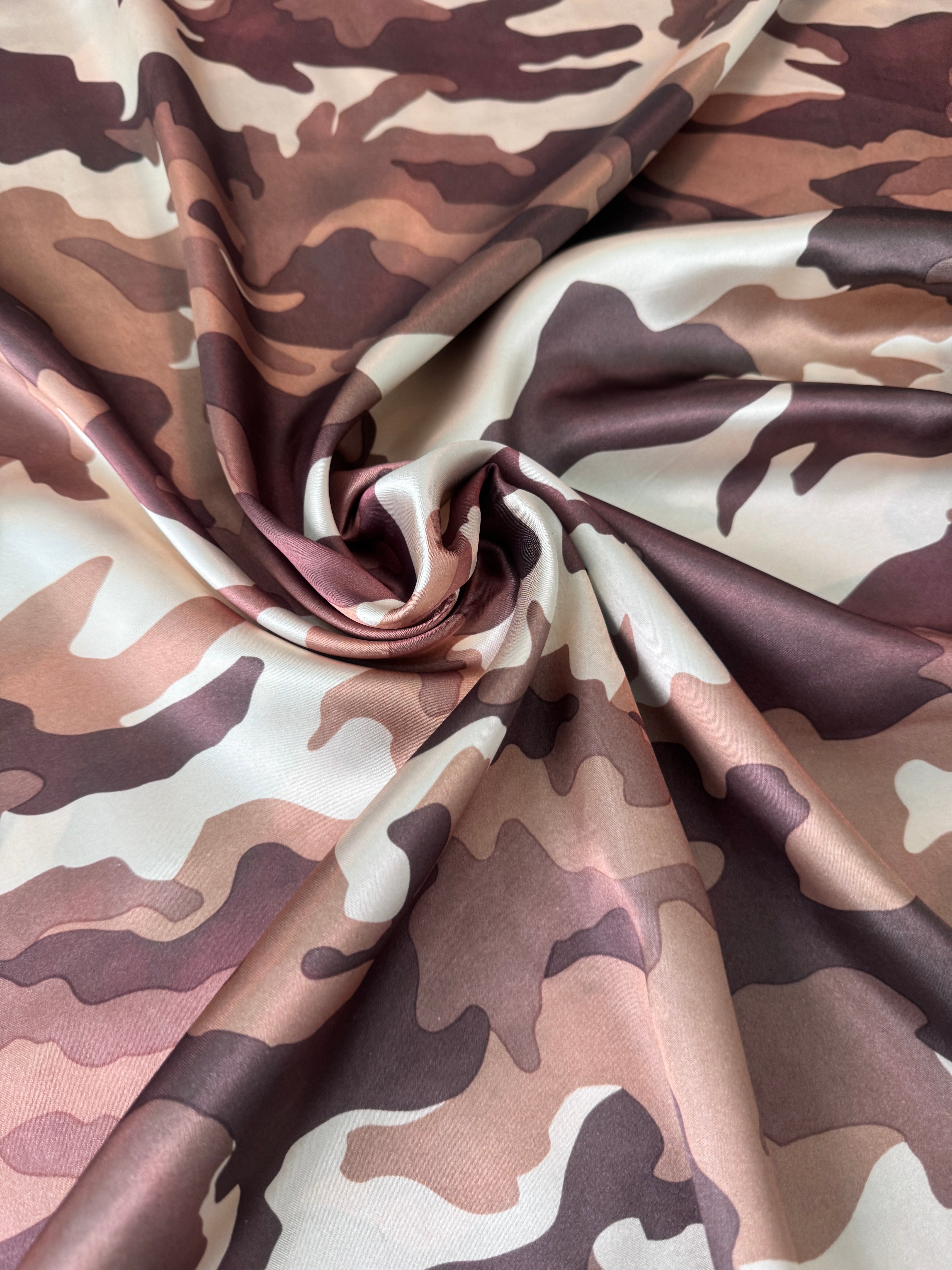 Khaki Camouflage Army Satin, Khaki Camouflage satin, Khaki satin, premium stretch crepe back satin, satin for bride, satin for woman, satin in low price, cheap satin, satin on sale