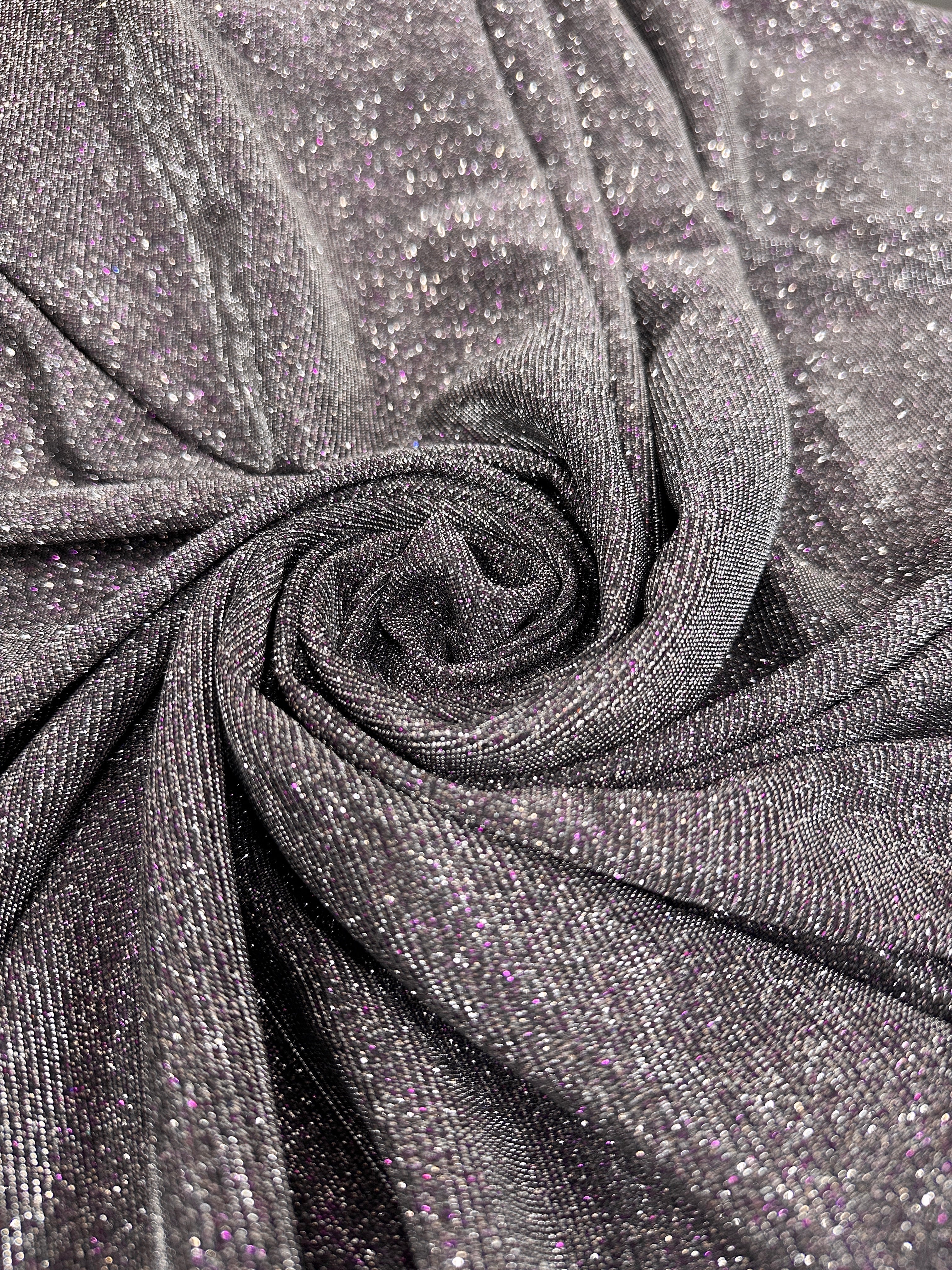 Silver-Purple Iridescent Stretch Metallic Lurex, Shop Fabrics Online, Sewing, Fabric Store, Sewing Store, Cheap Fabric Store, Kiki Textiles, Textile by the Yard