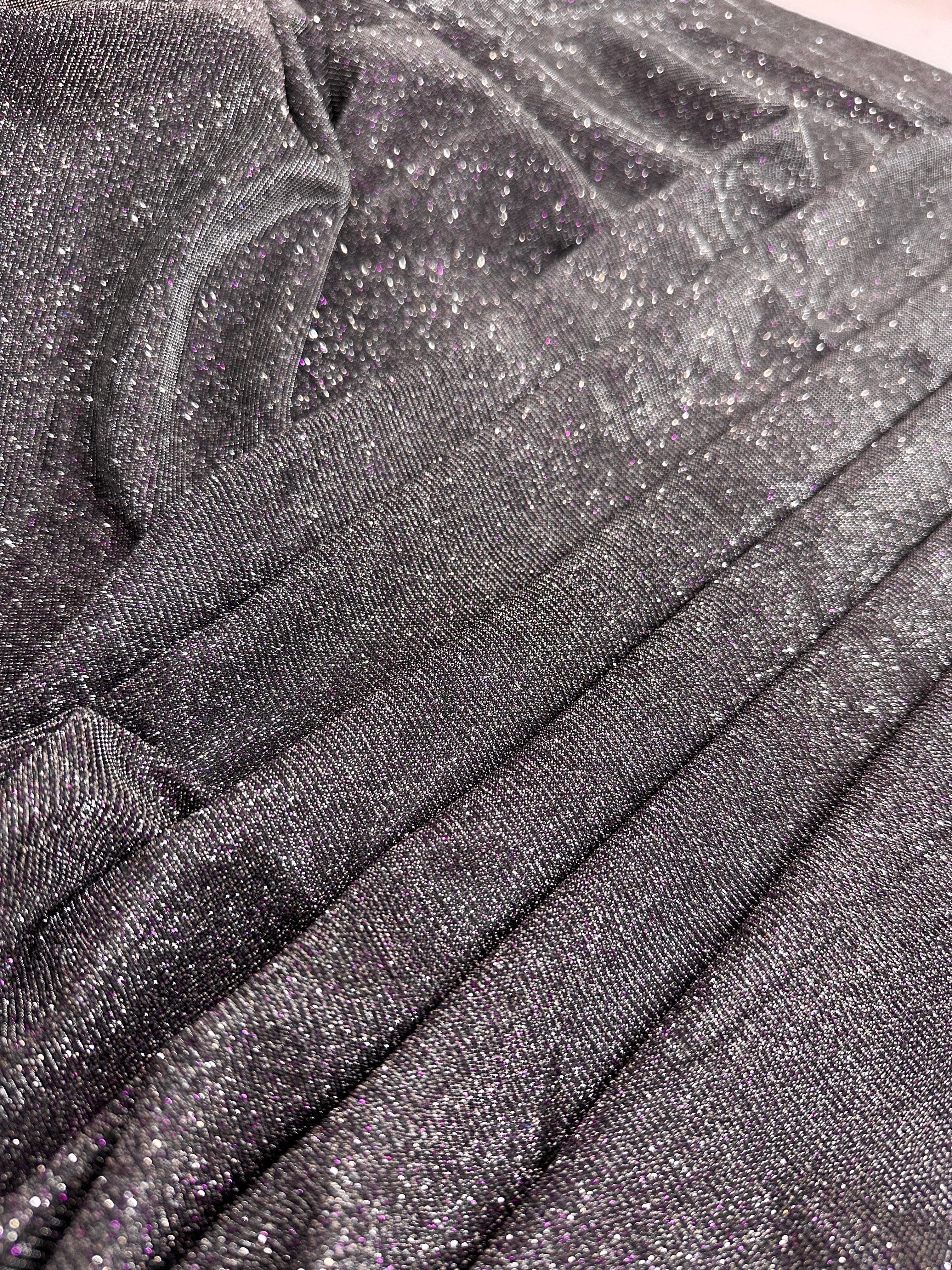 Silver-purple Iridescent Stretch Metallic Lurex, Glittery Fabric, Stretch Metallic Lurex, Sparkle Fabric, Lurex Fabric for Sale, All Way Stretch Lurex, Lurex for Leggings