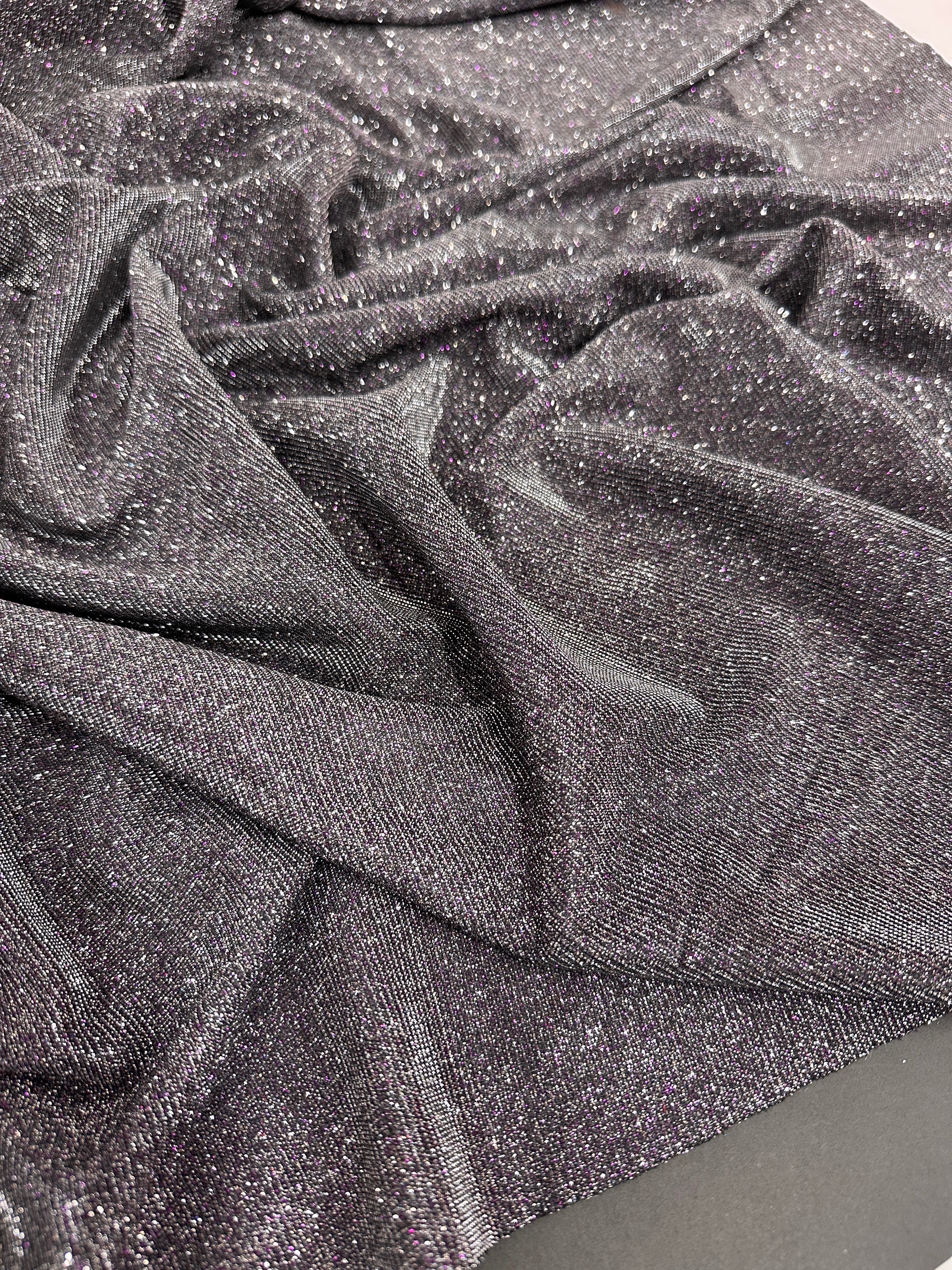 Silver-Purple Iridescent Stretch Metallic Lurex, Shop Fabrics Online, Sewing, Fabric Store, Sewing Store, Cheap Fabric Store, Kiki Textiles, Textile by the Yard