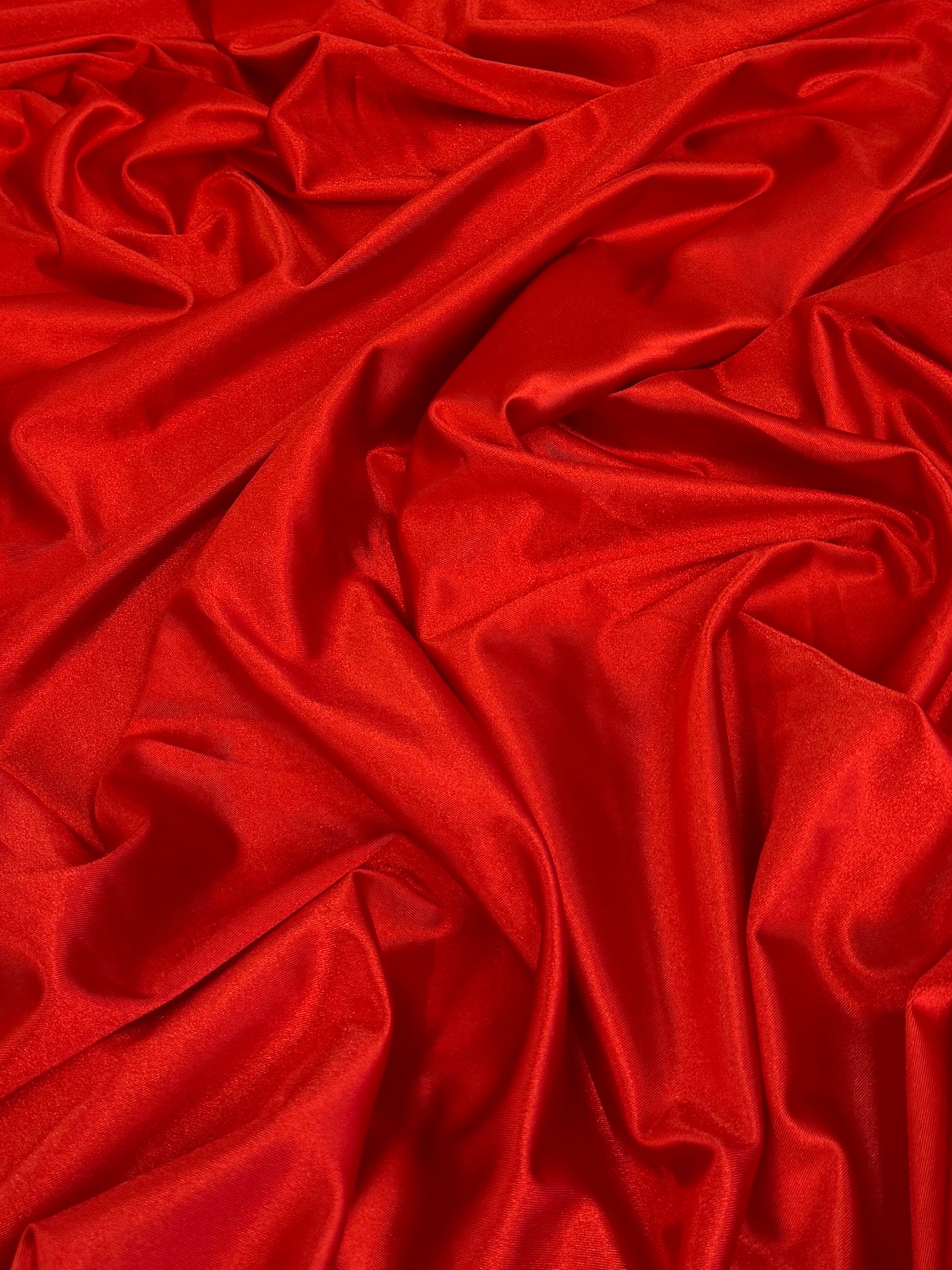 Scarlet Red Shiny Nylon Spandex, Red Spandex, Nylon Spandex, Shiny Spandex, Stretch Fabric, 4 way stretch fabric, Fabric on Sale, Activewear Fabric, Polyester Fabric