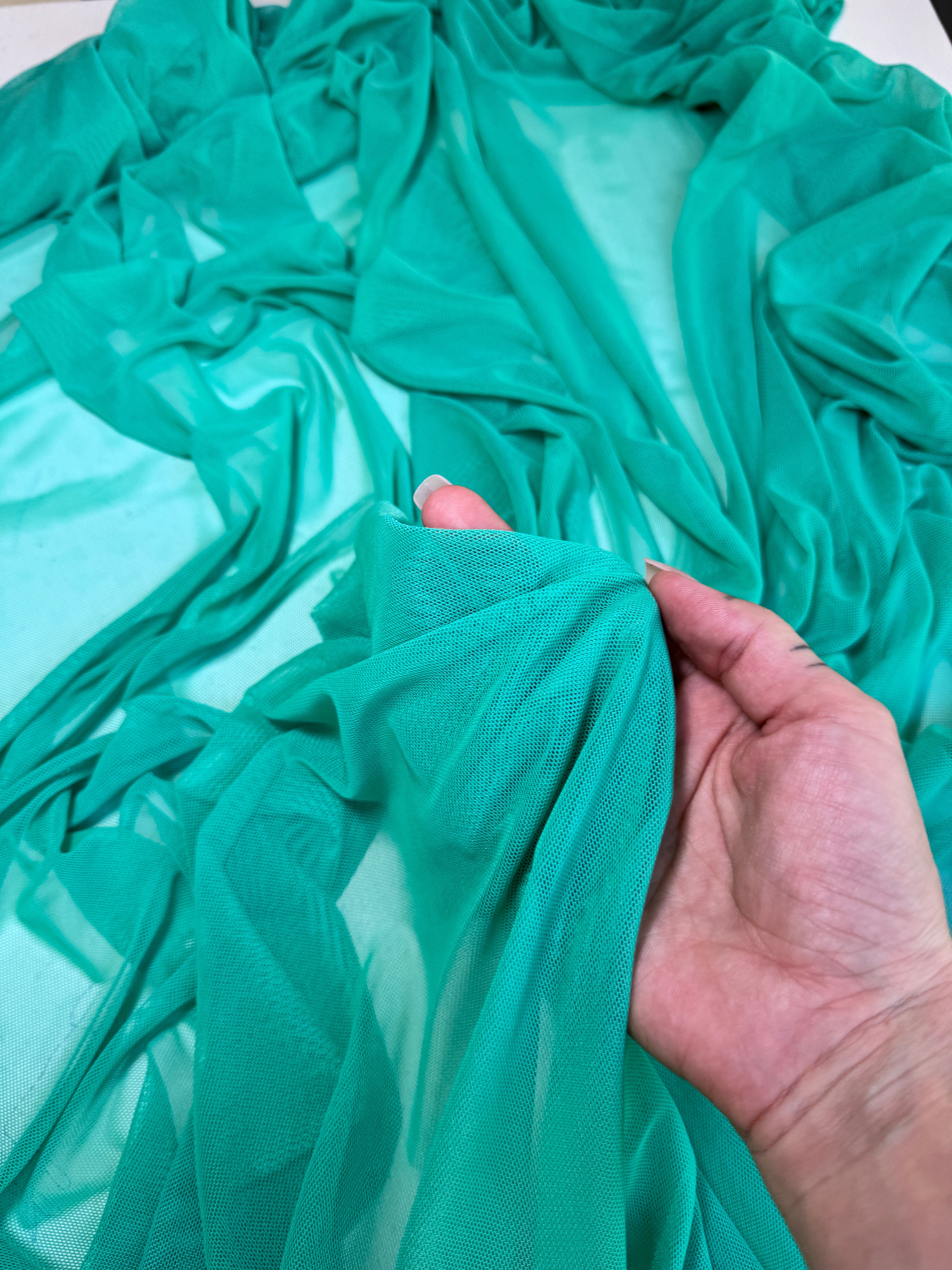 Mint Green 4 Way Stretch Power Mesh, green 4 Way Stretch Power Mesh, light green 4 Way Stretch Power Mesh, dark green 4 Way Stretch Power Mesh, 4 Way Stretch Power Mesh for woman, 4 Way Stretch Power Mesh on discount, 4 Way Stretch Power Mesh on sale, best quality 4 Way Stretch Power Mesh