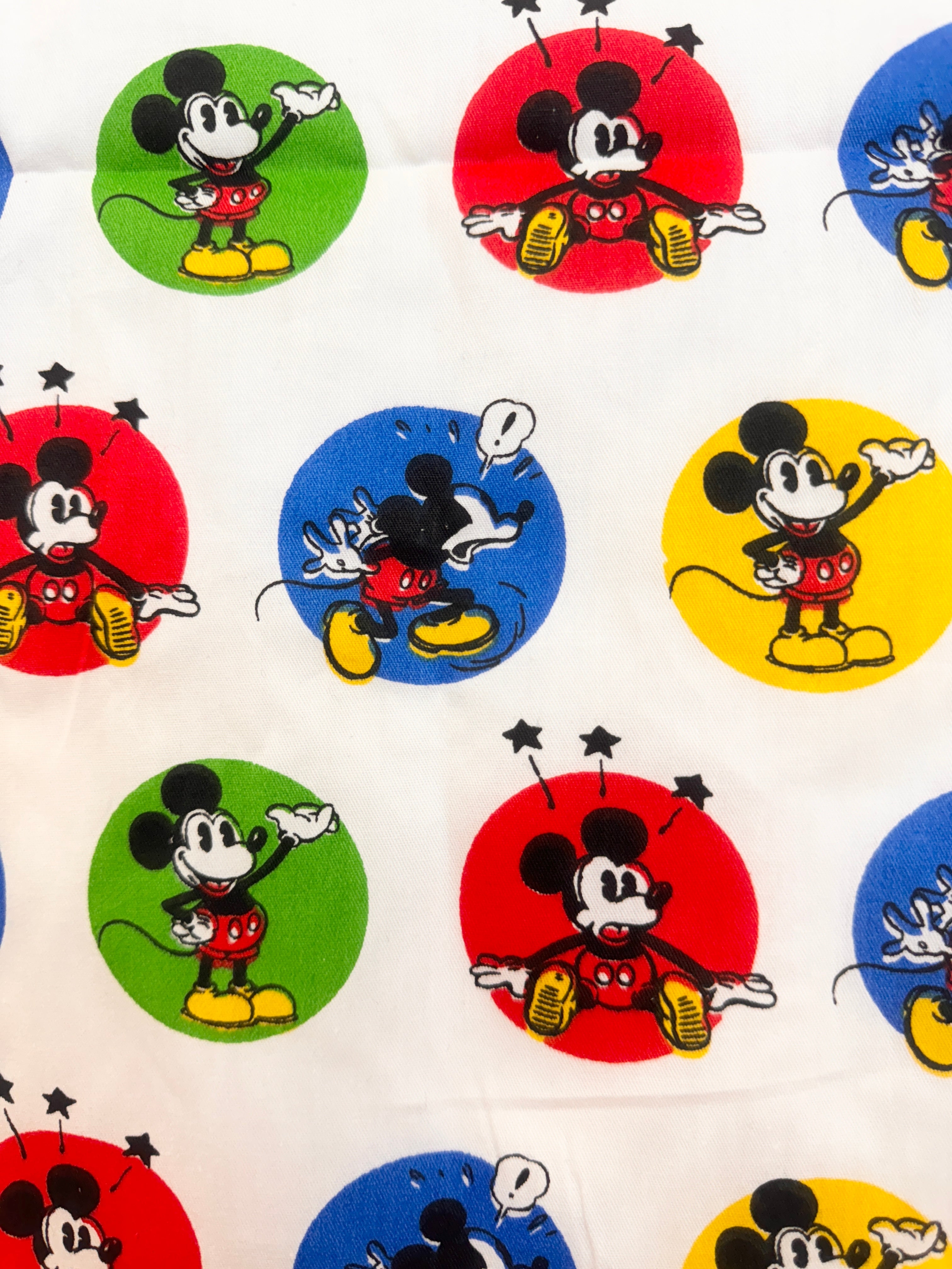 White Mikey Mouse Print Cotton, Organic cotton, Breathable fabric, Lightweight fabric, Fair trade cotton, Cotton yarn, eyelet fabric, Cotton fashion