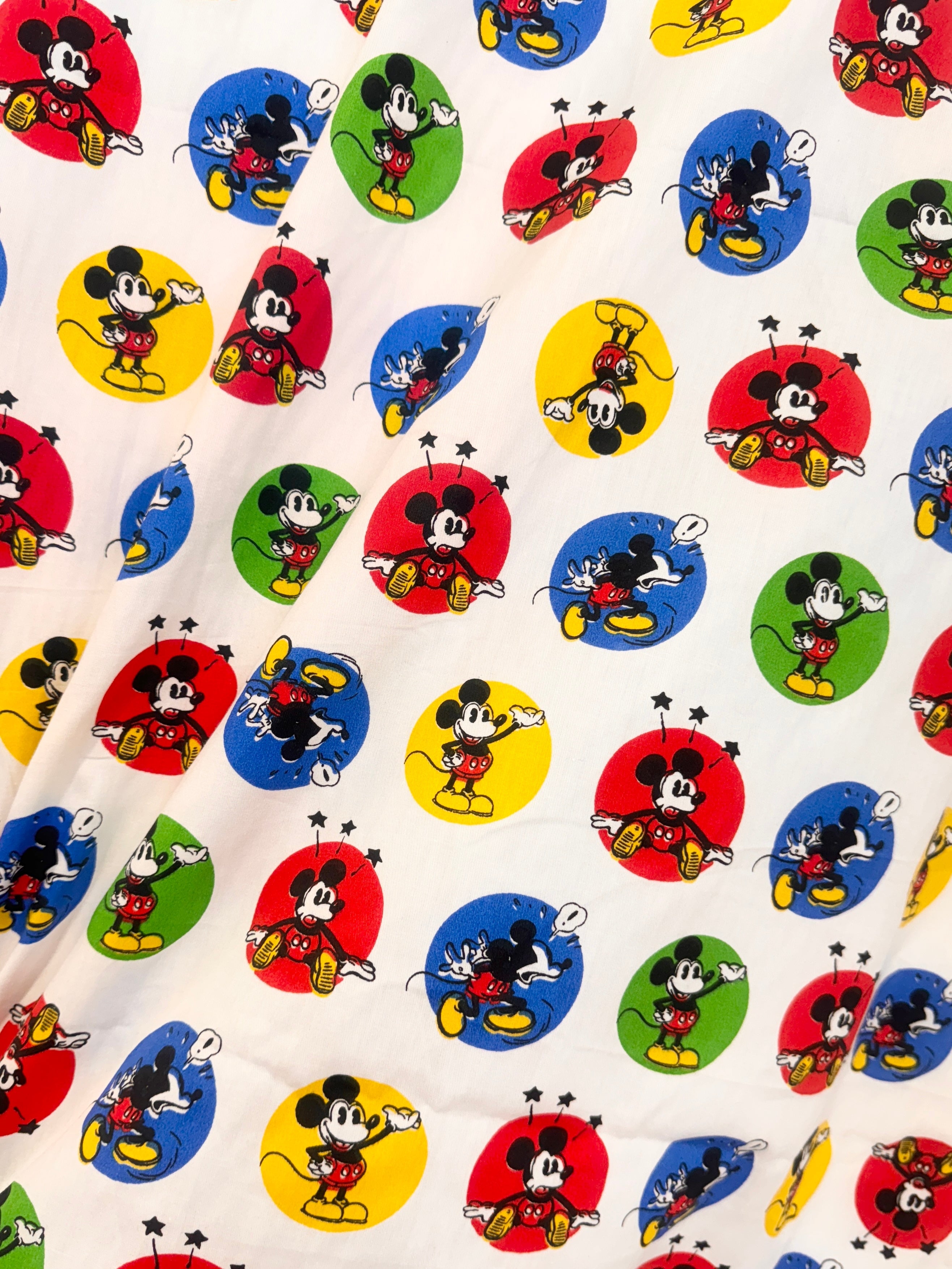 White Mikey Mouse Print Cotton, Shop Fabrics Online, Sewing, Fabric Store, Sewing Store, Cheap Fabric Store, Kiki Textiles, Textile by the Yard