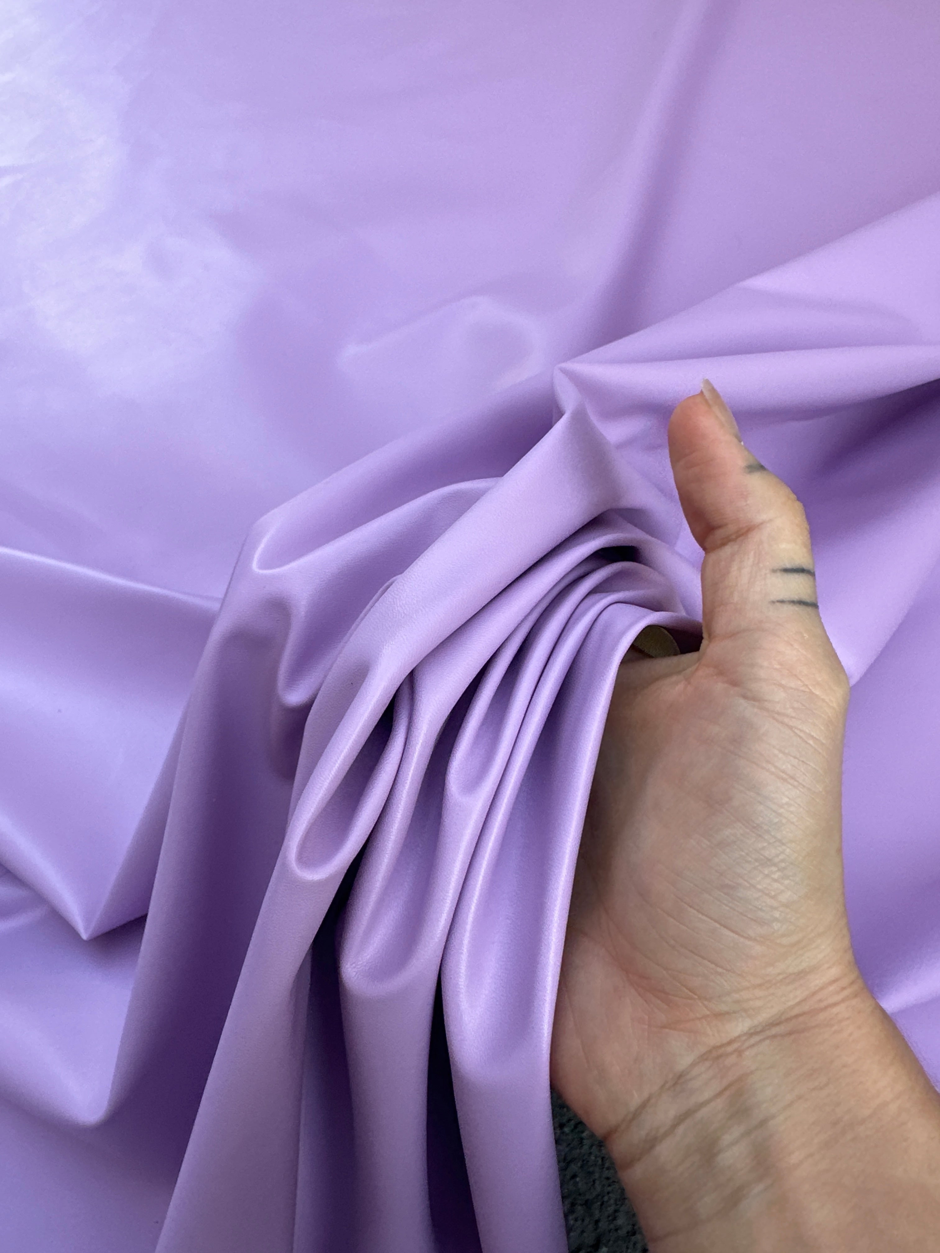 lavender stretch faux leather, stretch faux leather on sale, stretch faux leather on discount, stretch faux leather for woman,stretch faux leather for brazzer, purple stretch faux leather, light purple stretch faux leather, stretch faux leather for winter, stretch faux leather on demand, premium quality stretch faux leather