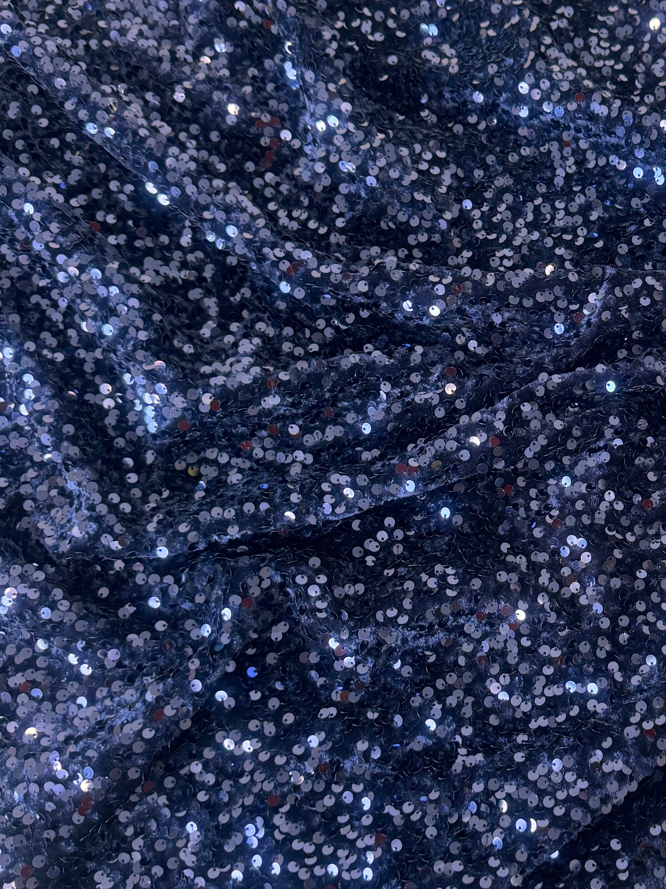 Navy Sequins Velvet, Sequin on velvet, Stretch Sequin Mesh, Stretch Sequin velvet for woman,  Stretch Sequin velvet for bride, Stretch Sequin velvet on sale, Stretch Sequin velvet on discount, Stretch Sequin velvet online