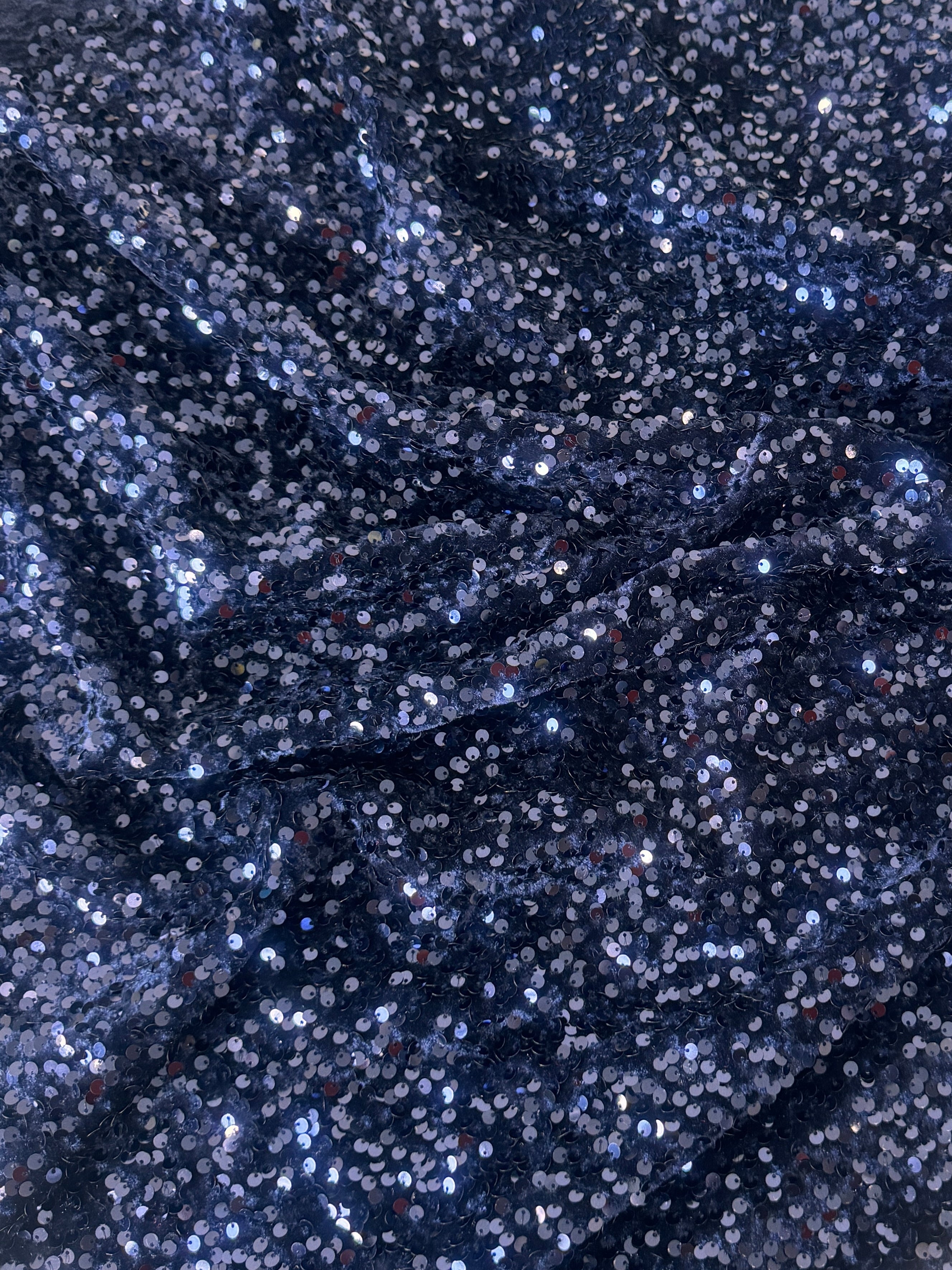 Navy Sequins Velvet, Shop Fabrics Online, Sewing, Fabric Store, Sewing Store, Cheap Fabric Store, Kiki Textiles, Textile by the Yard