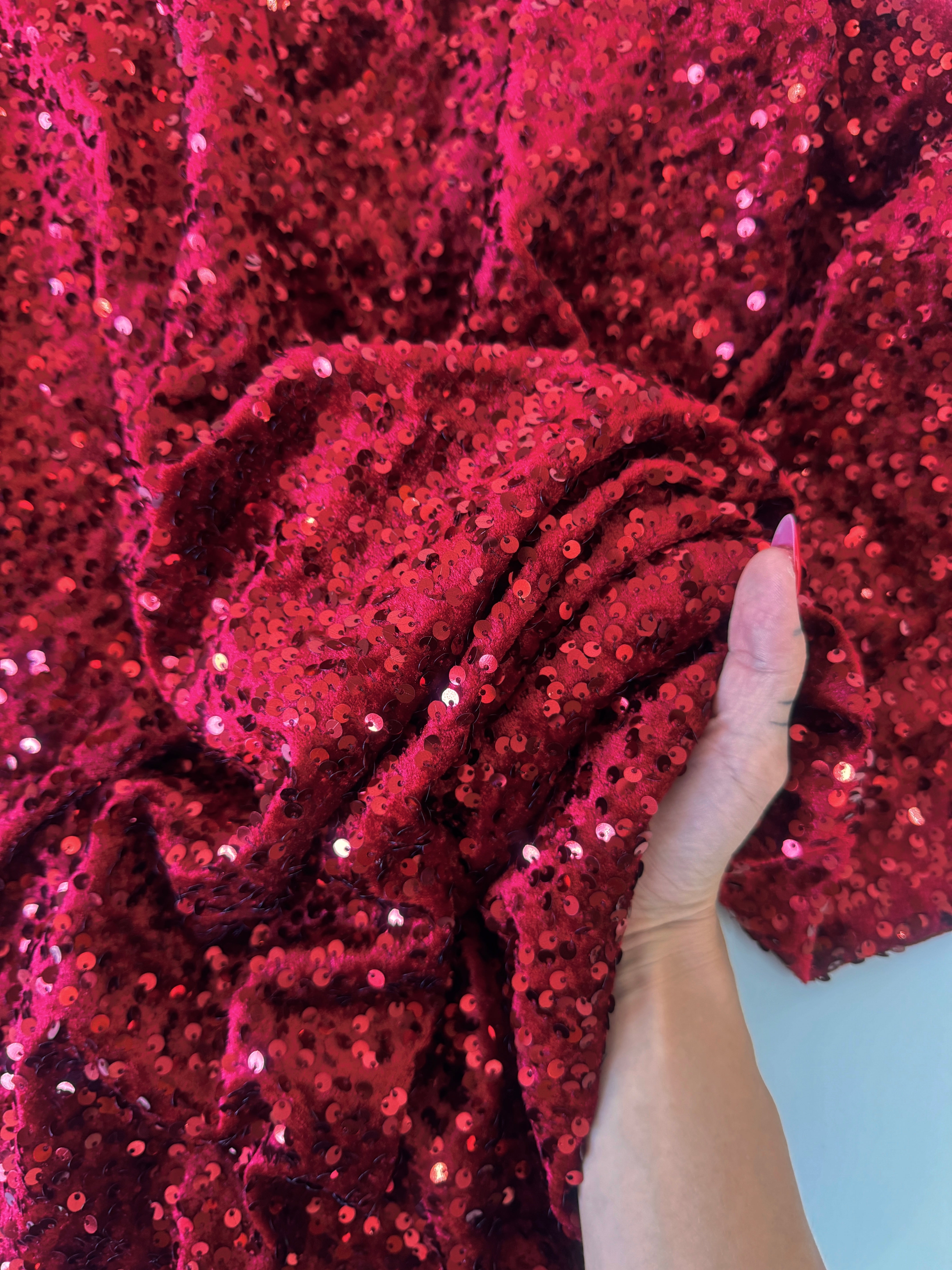 Burgundy Sequins Velvet, Sequin on velvet, Stretch Sequin Mesh, Stretch Sequin velvet for woman,  Stretch Sequin velvet for bride, Stretch Sequin velvet on discount, Stretch Sequin velvet online