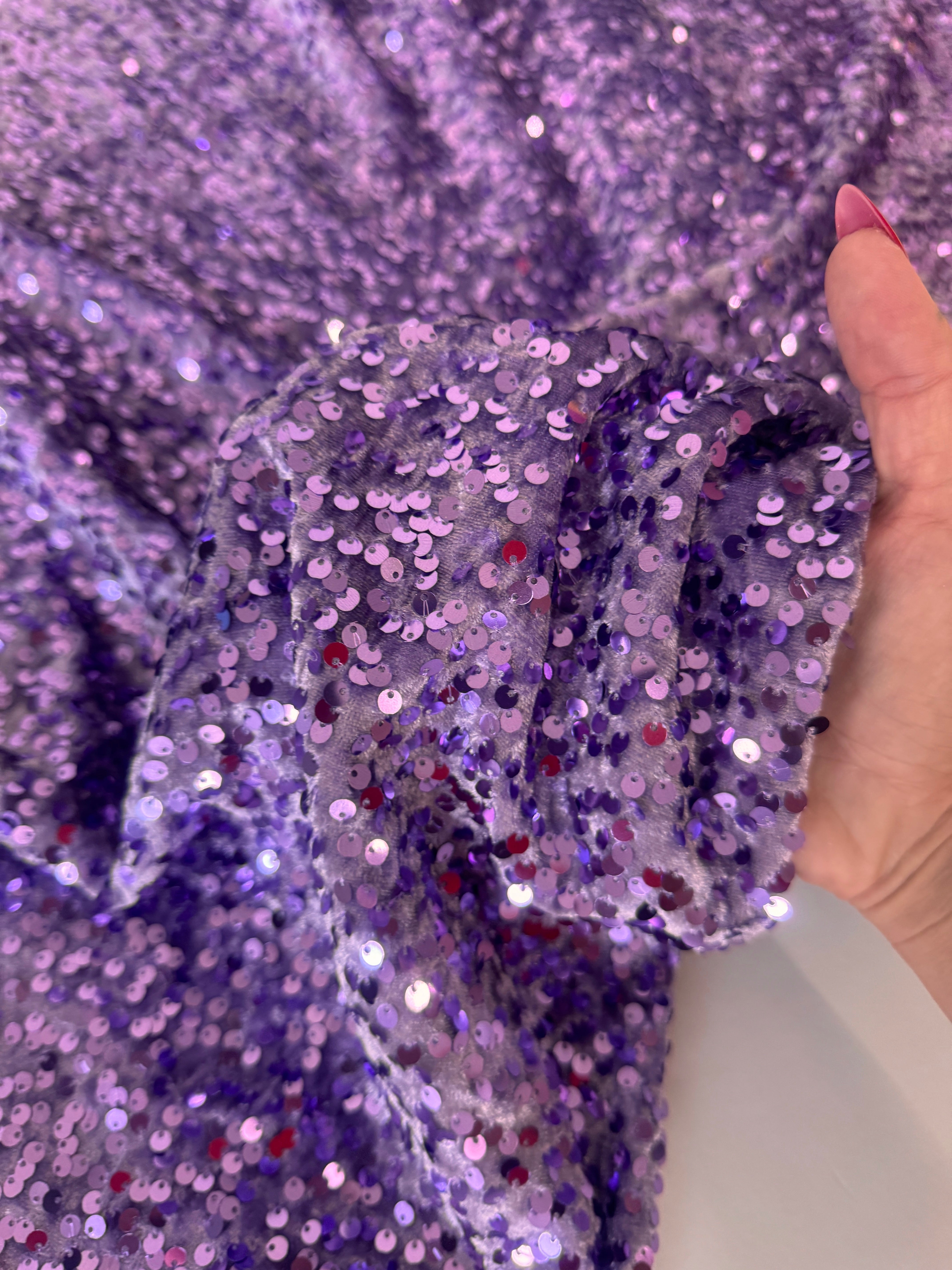 Lavender Sequins Velvet, Shop Fabrics Online, Sewing, Fabric Store, Sewing Store, Cheap Fabric Store, Kiki Textiles, Textile by the Yard