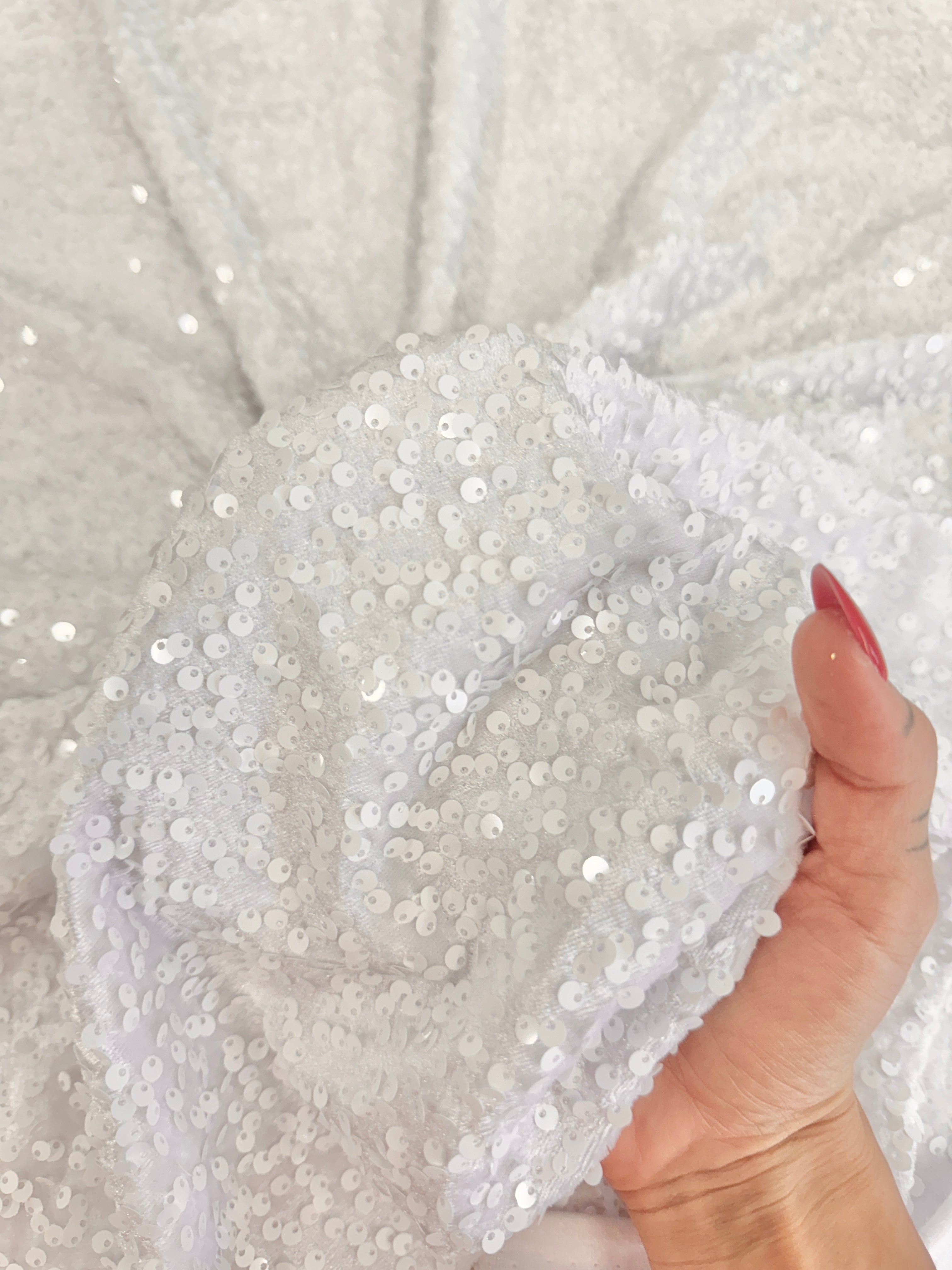 White Sequins Velvet, Shop Fabrics Online, Sewing, Fabric Store, Sewing Store, Cheap Fabric Store, Kiki Textiles, Textile by the Yard