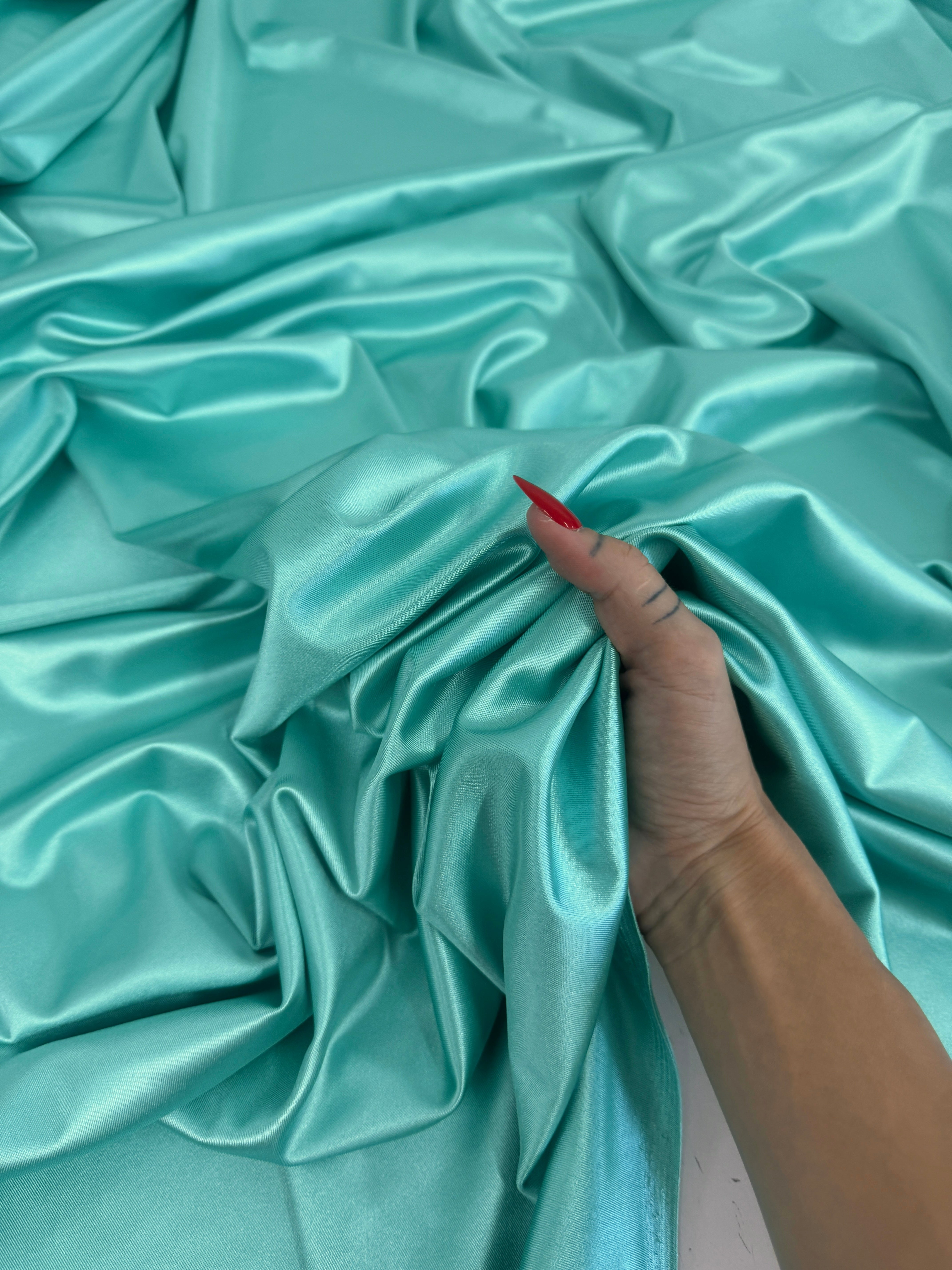 Tiffany Blue Shiny Nylon Spandex, Shop Fabrics Online, Sewing, Fabric Store, Sewing Store, Cheap Fabric Store, Kiki Textiles, Textile by the Yard