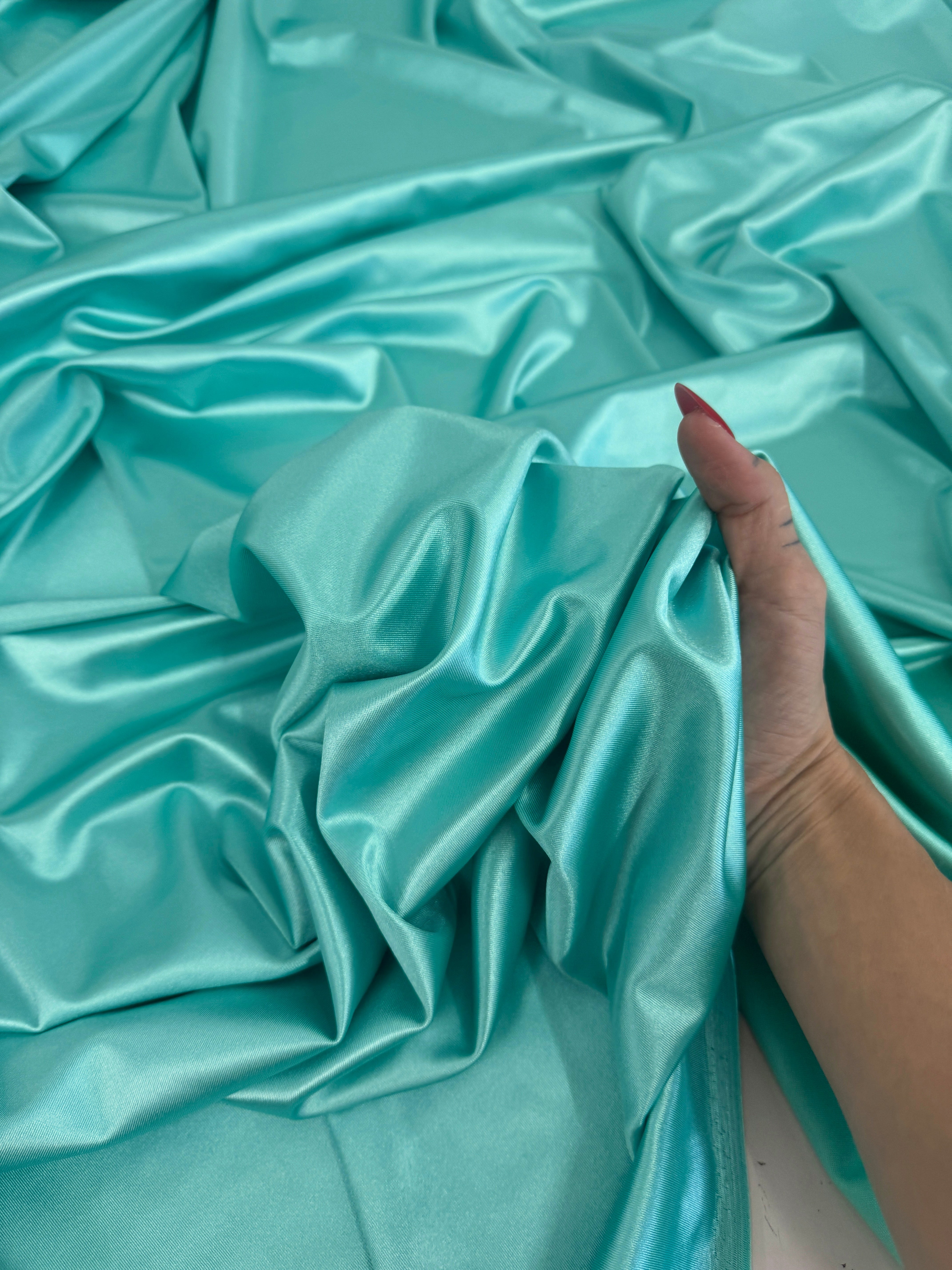 Tiffany Blue Shiny Nylon Spandex, Shop Fabrics Online, Sewing, Fabric Store, Sewing Store, Cheap Fabric Store, Kiki Textiles, Textile by the Yard