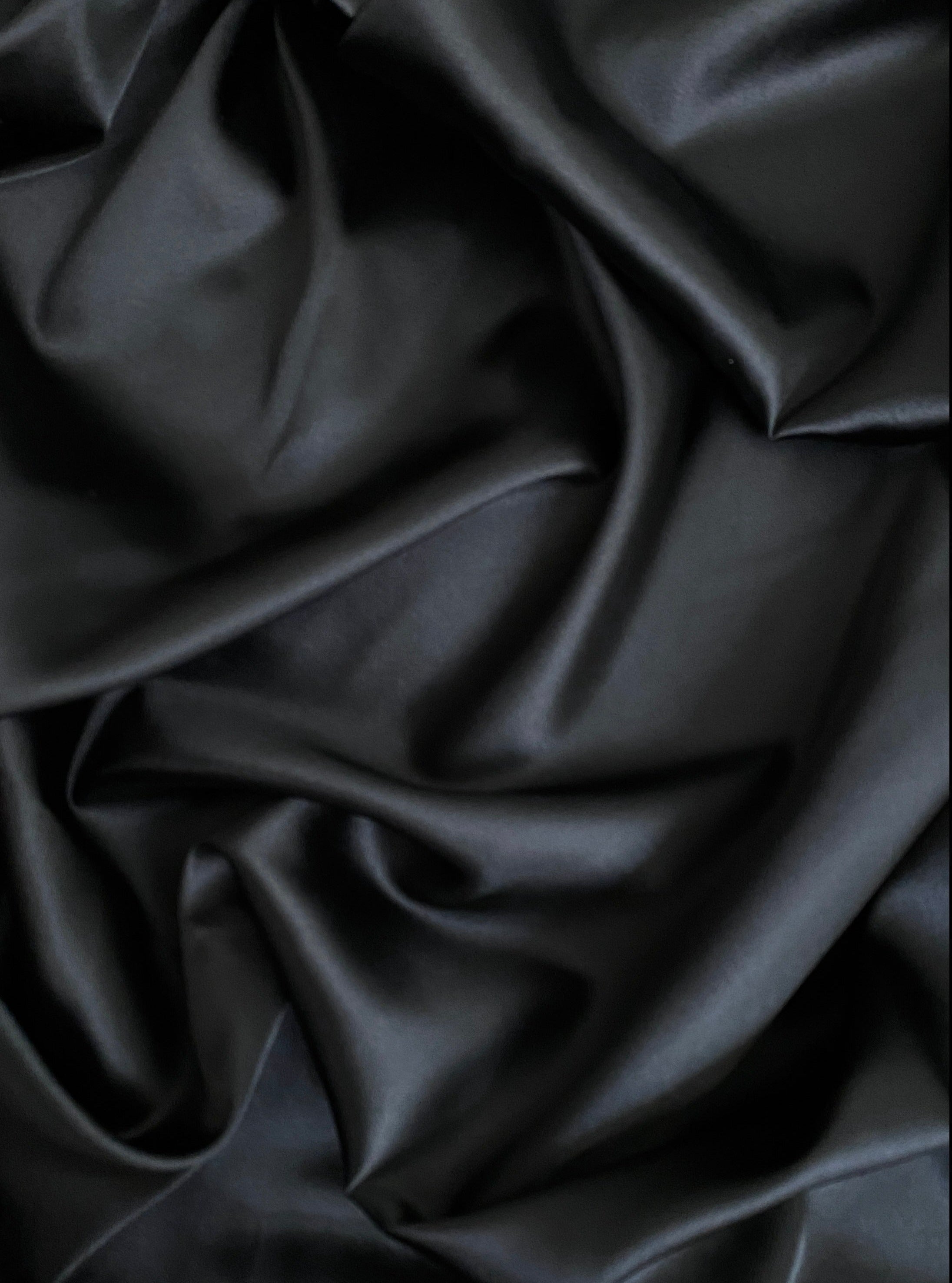 Black Silky Stretch Satin