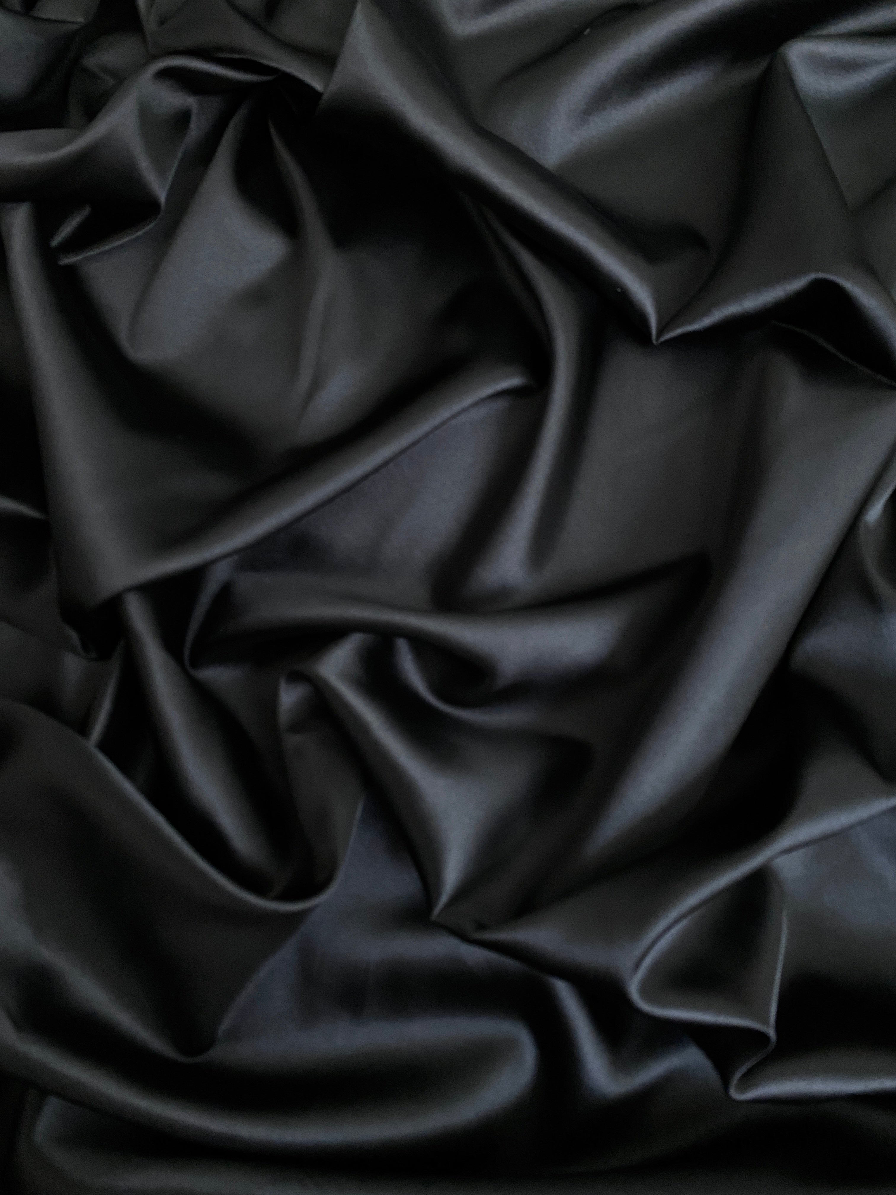 Black Silky Stretch Satin