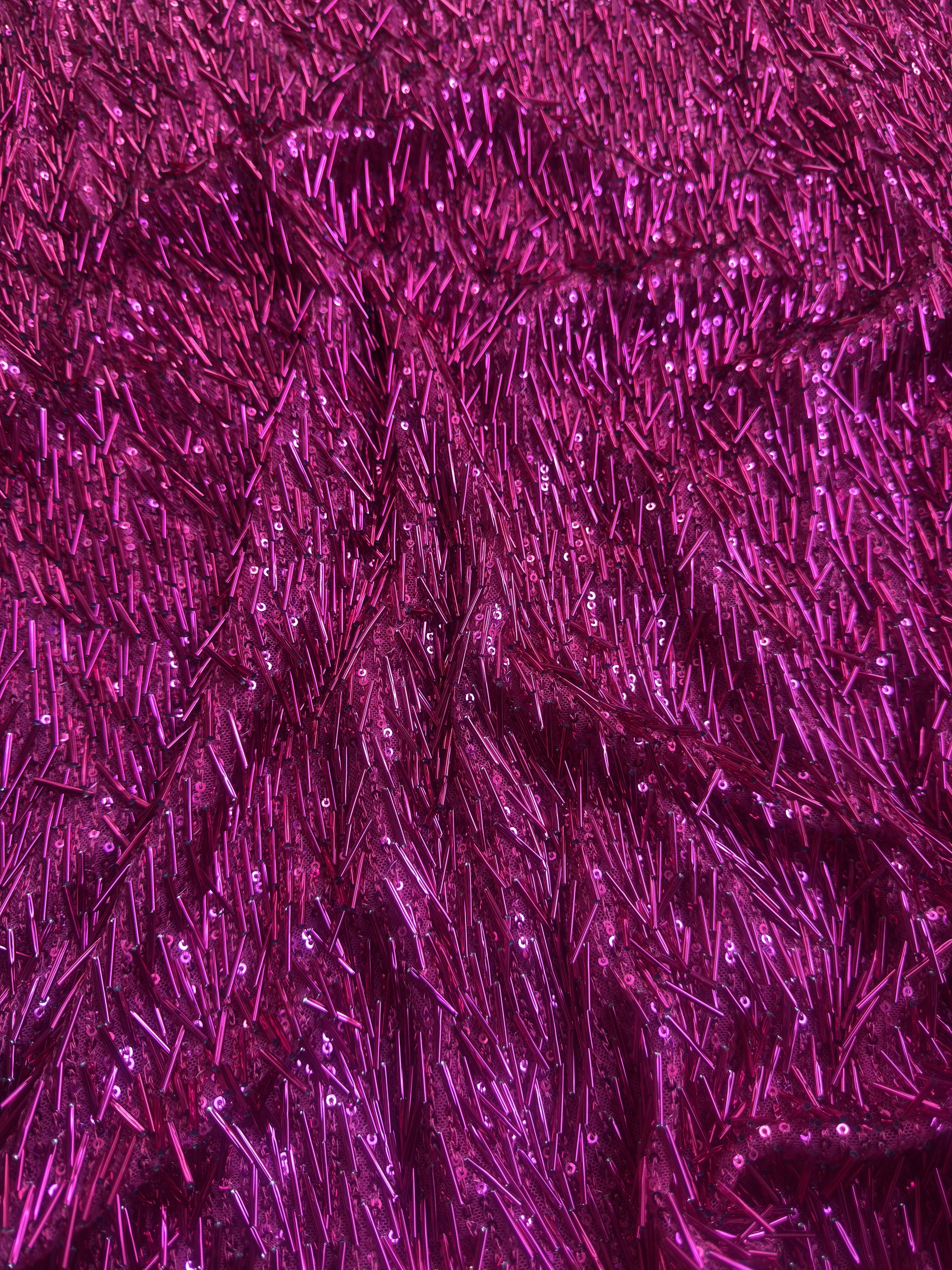 Fuchsia Fringe Sequin on Mesh, Fuchsia Sequin Mesh for woman, Fringe Sequin Mesh for bride, Non-Stretch Mesh on sale, Sequin Mesh on discount, sequin fabric online