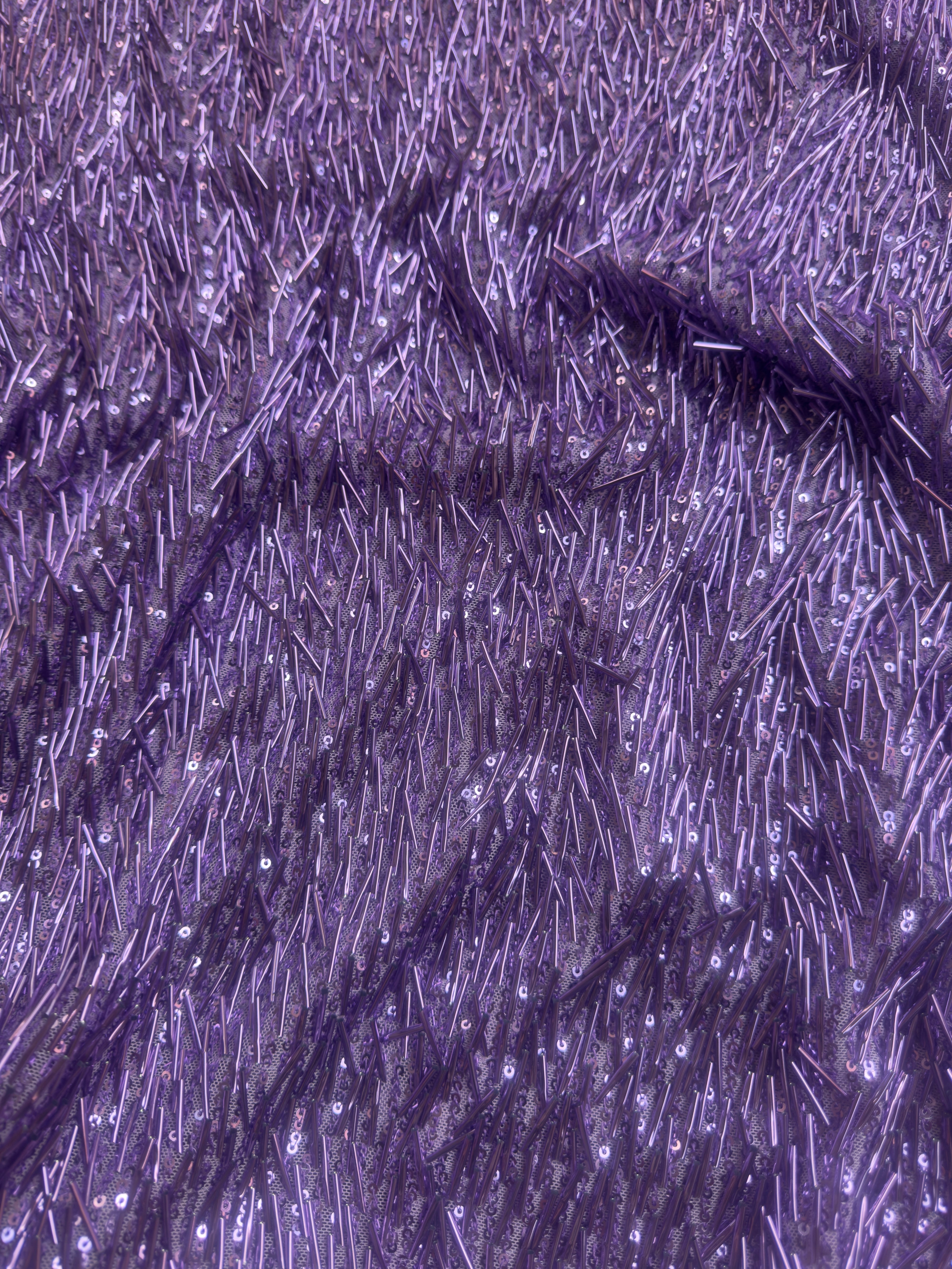 Lavender Fringe Sequin on Mesh, Fabric Store, Sewing Store, Cheap Fabric Store, Kiki Textiles, Textile by the Yard