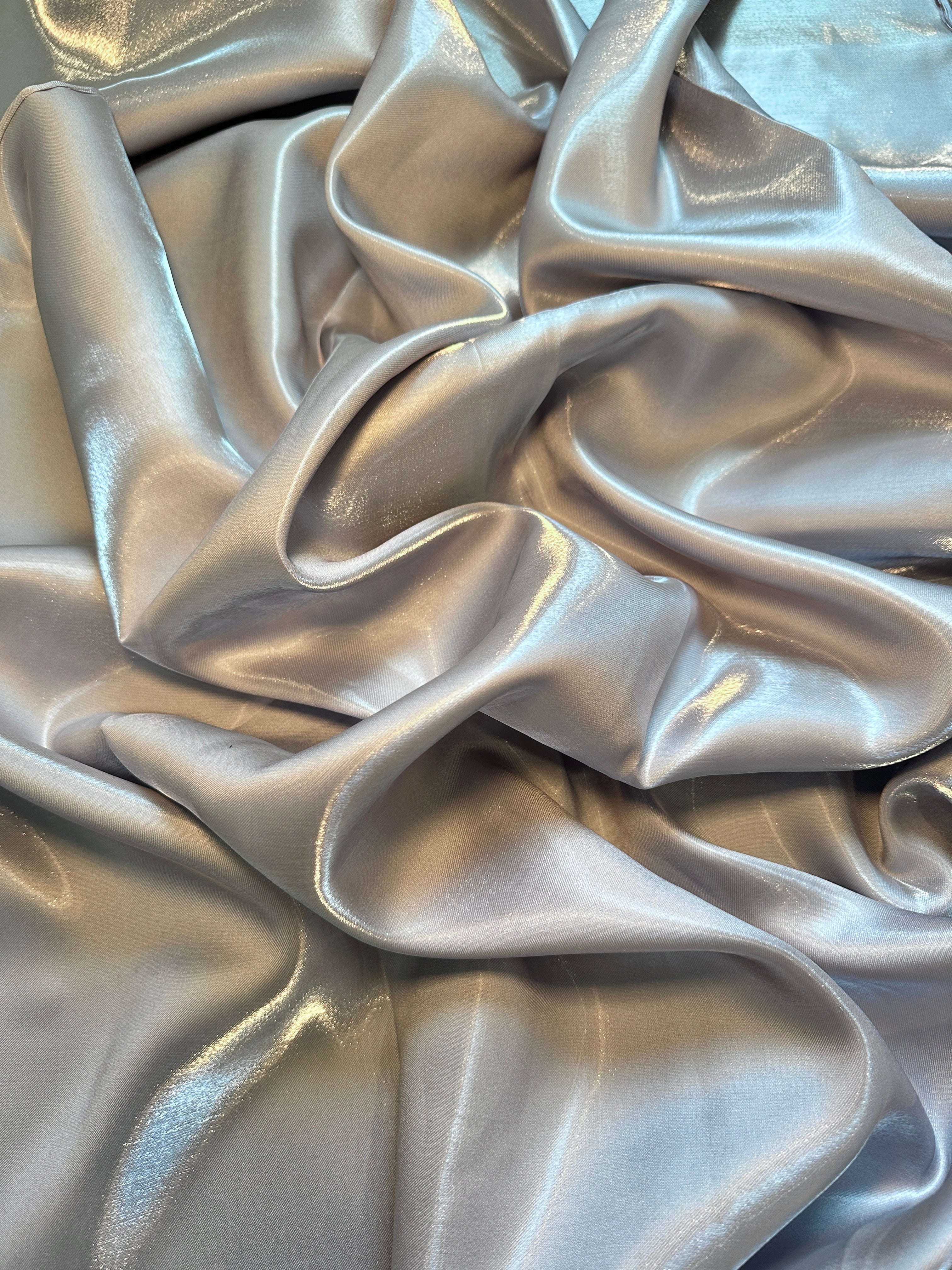 Silver Liquid Bridal Satin, Fabric Store, Sewing Store, Cheap Fabric Store, Kiki Textiles, Textile by the Yard