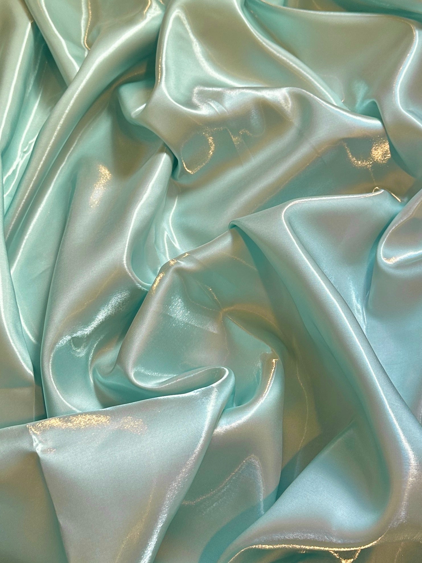 Mint Green Liquid Bridal Satin, Luxury Silky Satin, Liquid Bridal Satin, Silky Satin, Premium Stretch Bridal Satin, Satin for Bride, Satin for Women, Satin in Low Price, Cheap Satin, Satin on Sale