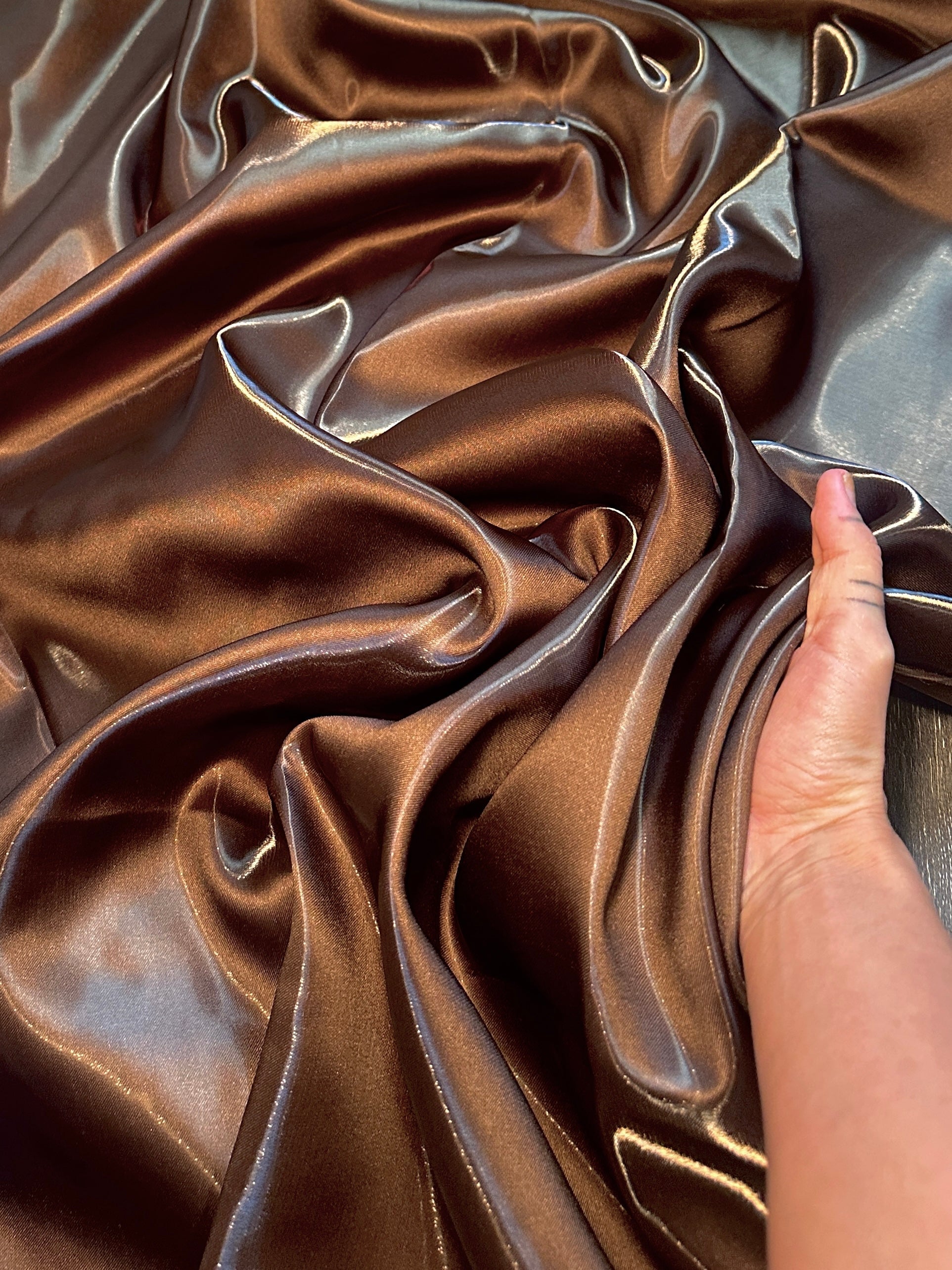 Chocolate Brown Liquid Bridal Satin, Luxury Silky Satin, Liquid Bridal Satin, Silky Satin, Premium Stretch Bridal Satin, Satin for Bride, Satin for Women, Satin in Low Price, Cheap Satin, Satin on Sale