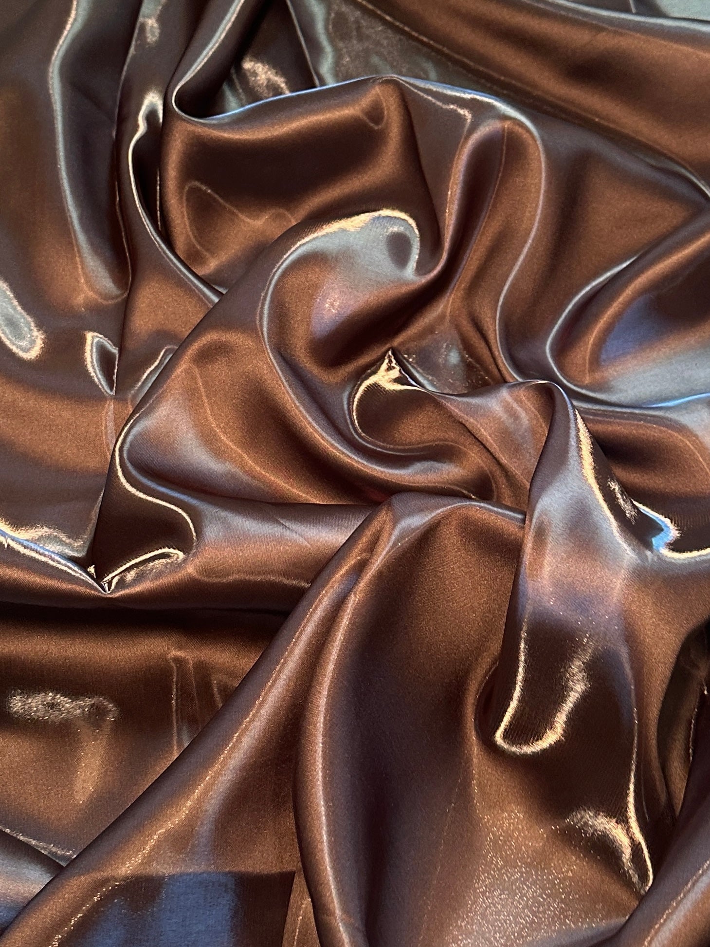 Chocolate Brown Liquid Bridal Satin, Fabric Store, Sewing Store, Cheap Fabric Store, Kiki Textiles, Textile by the Yard