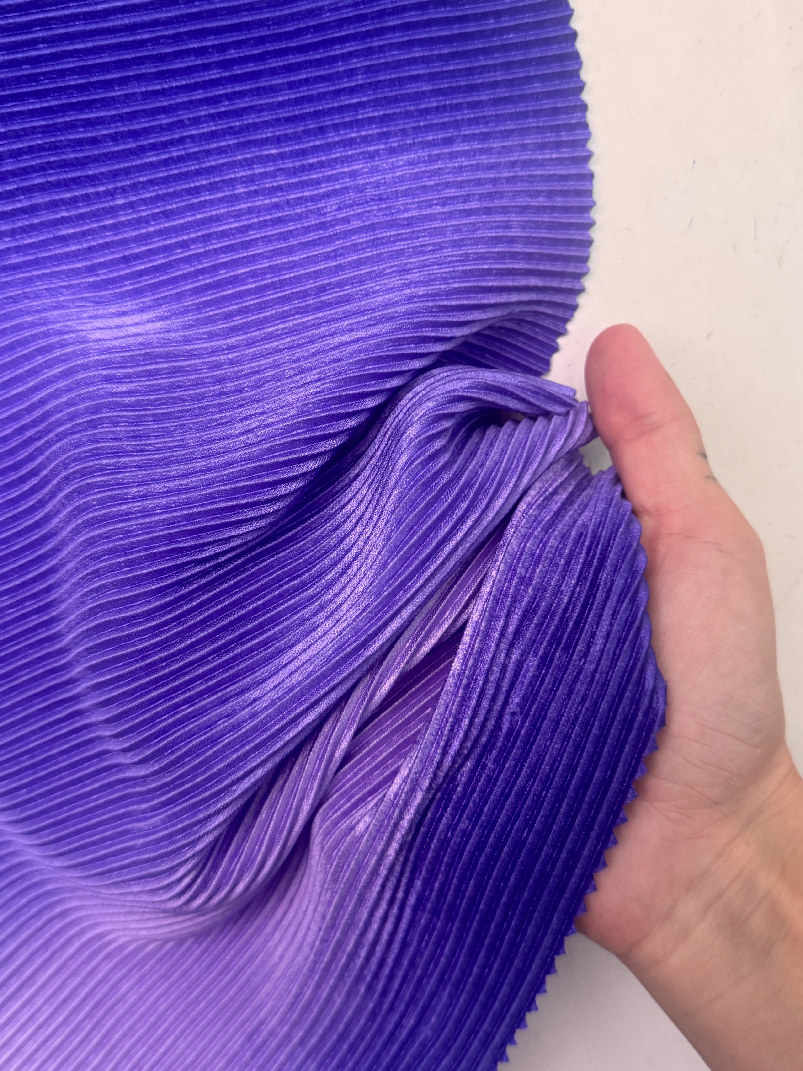 Purple Ombre Pleated Knit, online textile store, sewing, fabric store, sewing store, cheap fabric store, kiki textiles