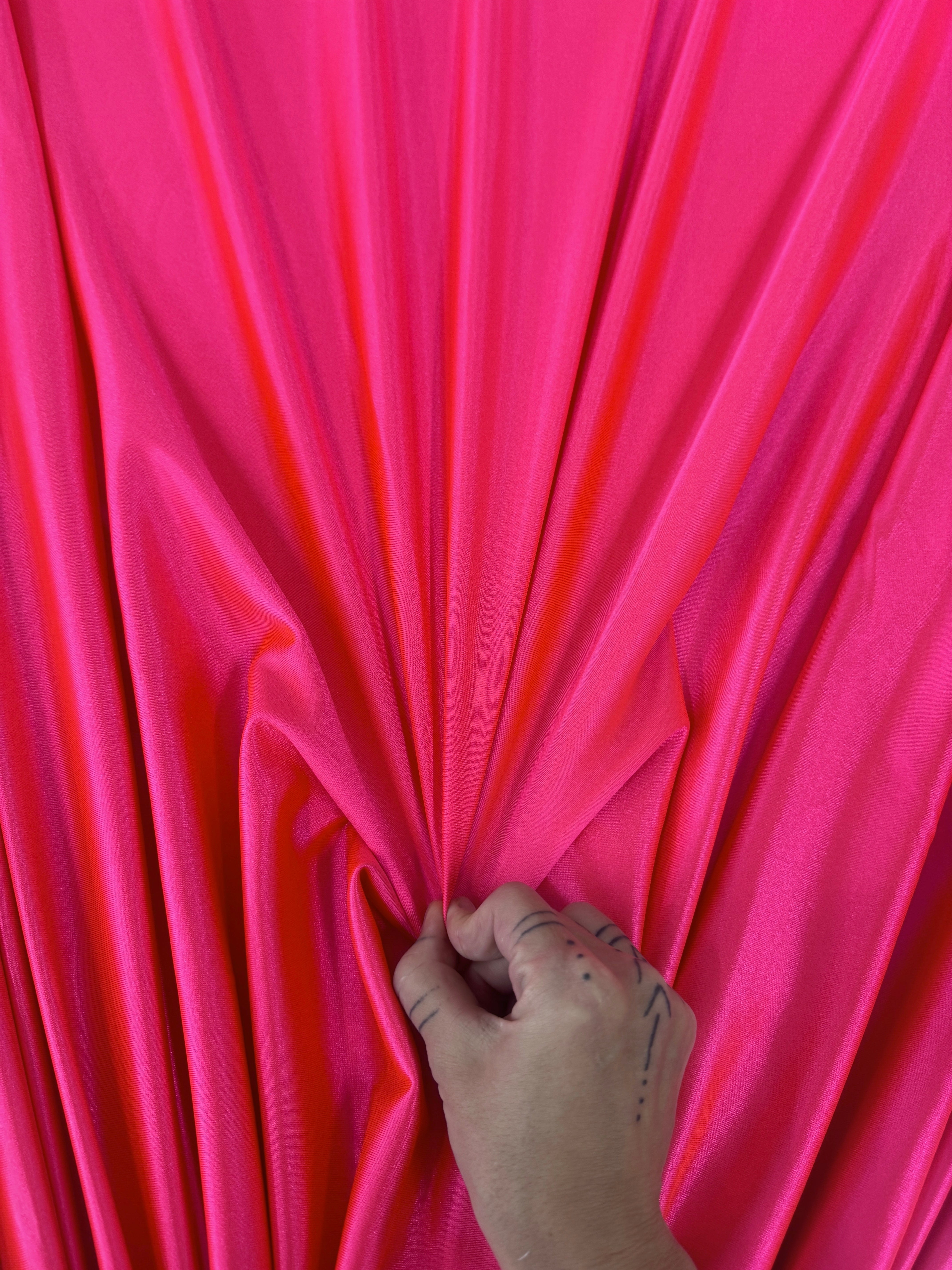 Fuchsia Neon Shiny Nylon Spandex, Fuchsia Spandex, Nylon Spandex, Shiny Spandex,Stretch Fabric, 4 way stretch fabric, Fabric on Sale, Activewear Fabric, Polyester Fabric,Leggings yoga spandex