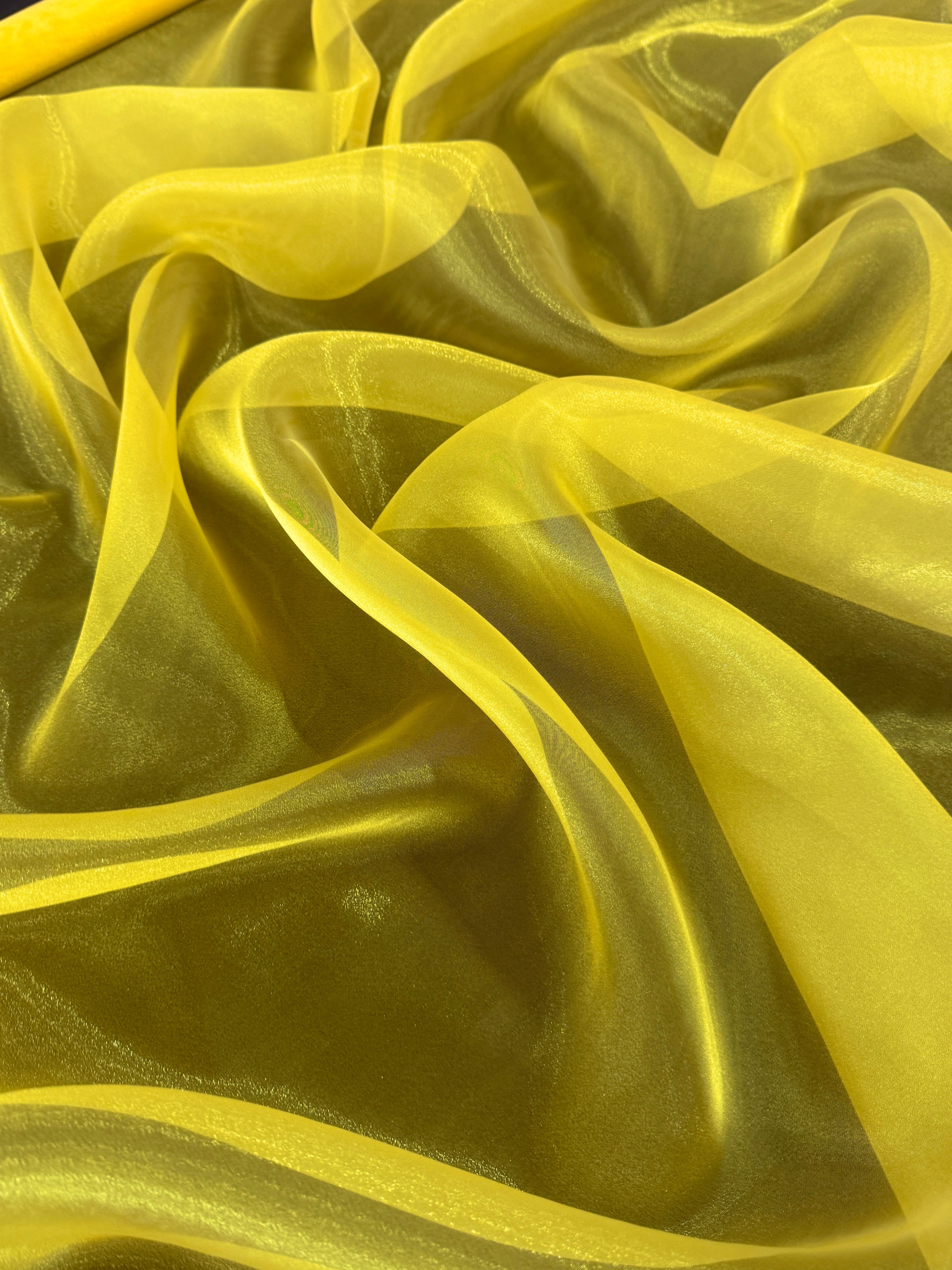 Yellow Crystal Organza, online textile store, sewing, fabric store, sewing store, cheap fabric store, kiki textiles