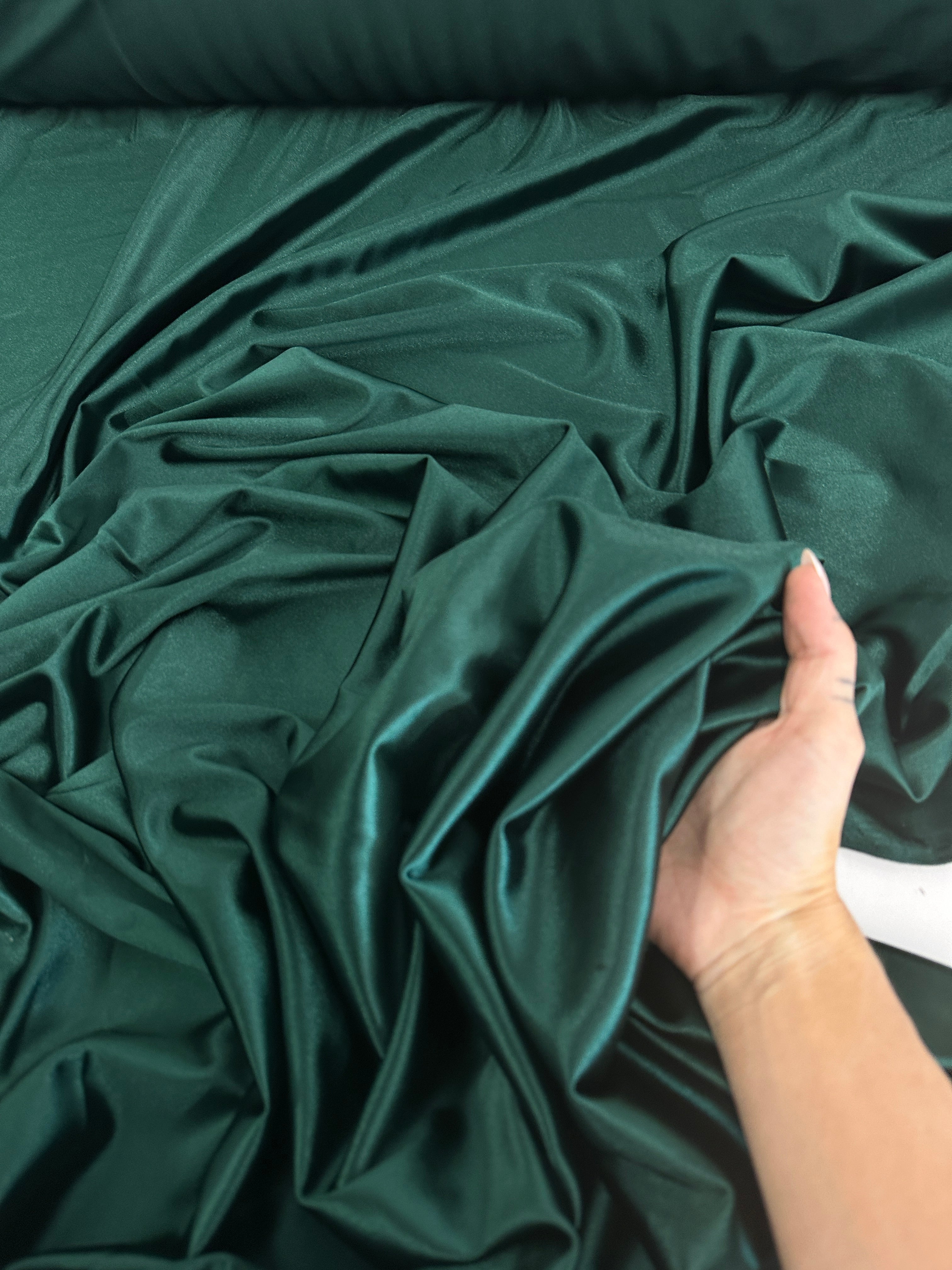 Hunter Green Shiny Nylon Spandex, Hunter Green Spandex, Nylon Spandex, Shiny Spandex, Stretch Fabric, 4 way stretch fabric, Fabric on Sale, Activewear Fabric, Polyester Fabric