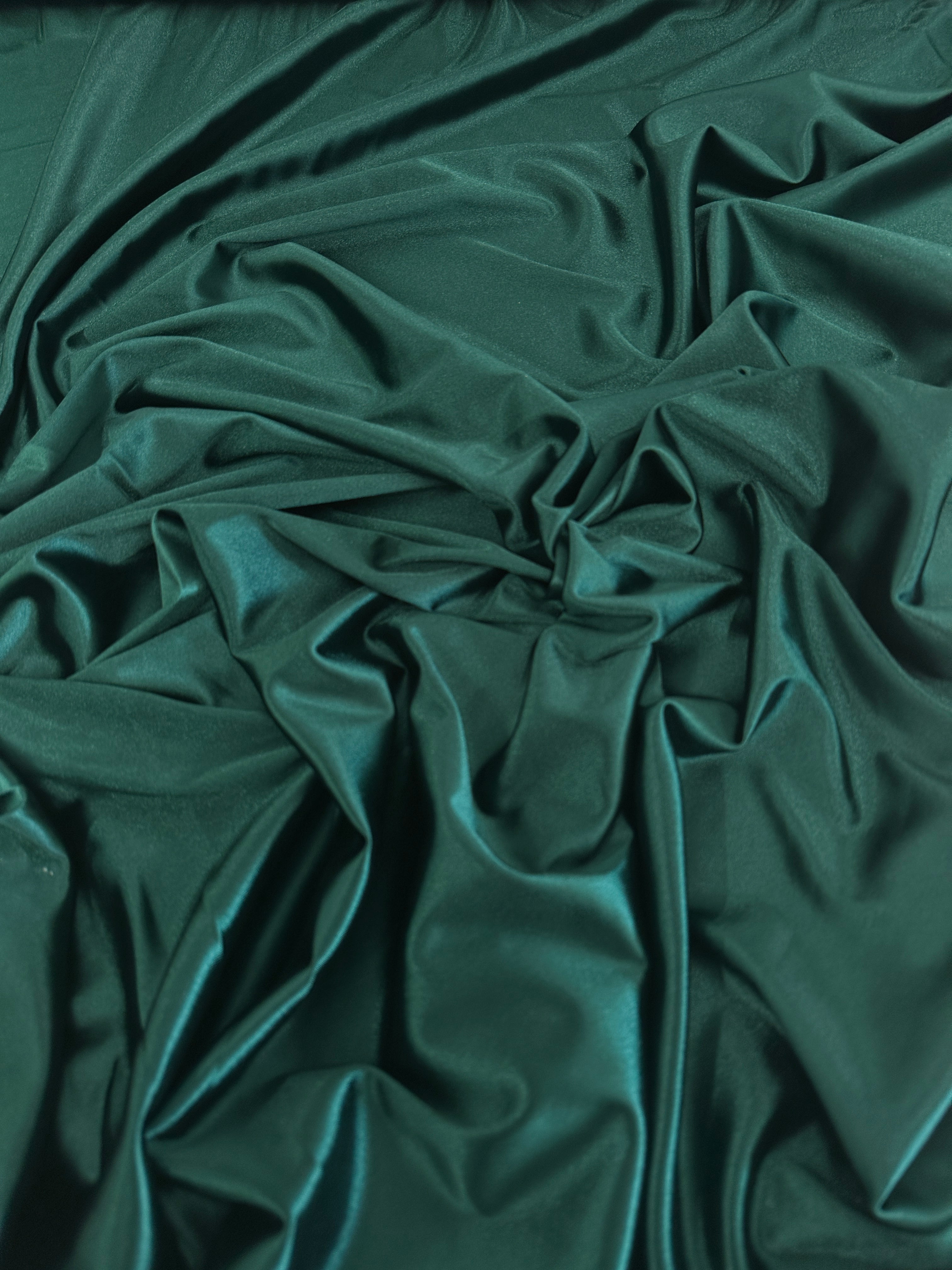 Hunter Green Shiny Nylon Spandex, Hunter Green Spandex, Nylon Spandex, Shiny Spandex, Stretch Fabric, 4 way stretch fabric, Fabric on Sale, Activewear Fabric, Polyester Fabric